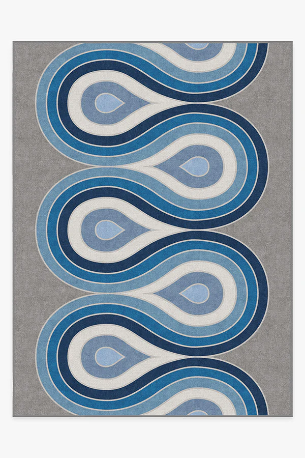 Milano Blue Steel Rug by Jonathan Adler