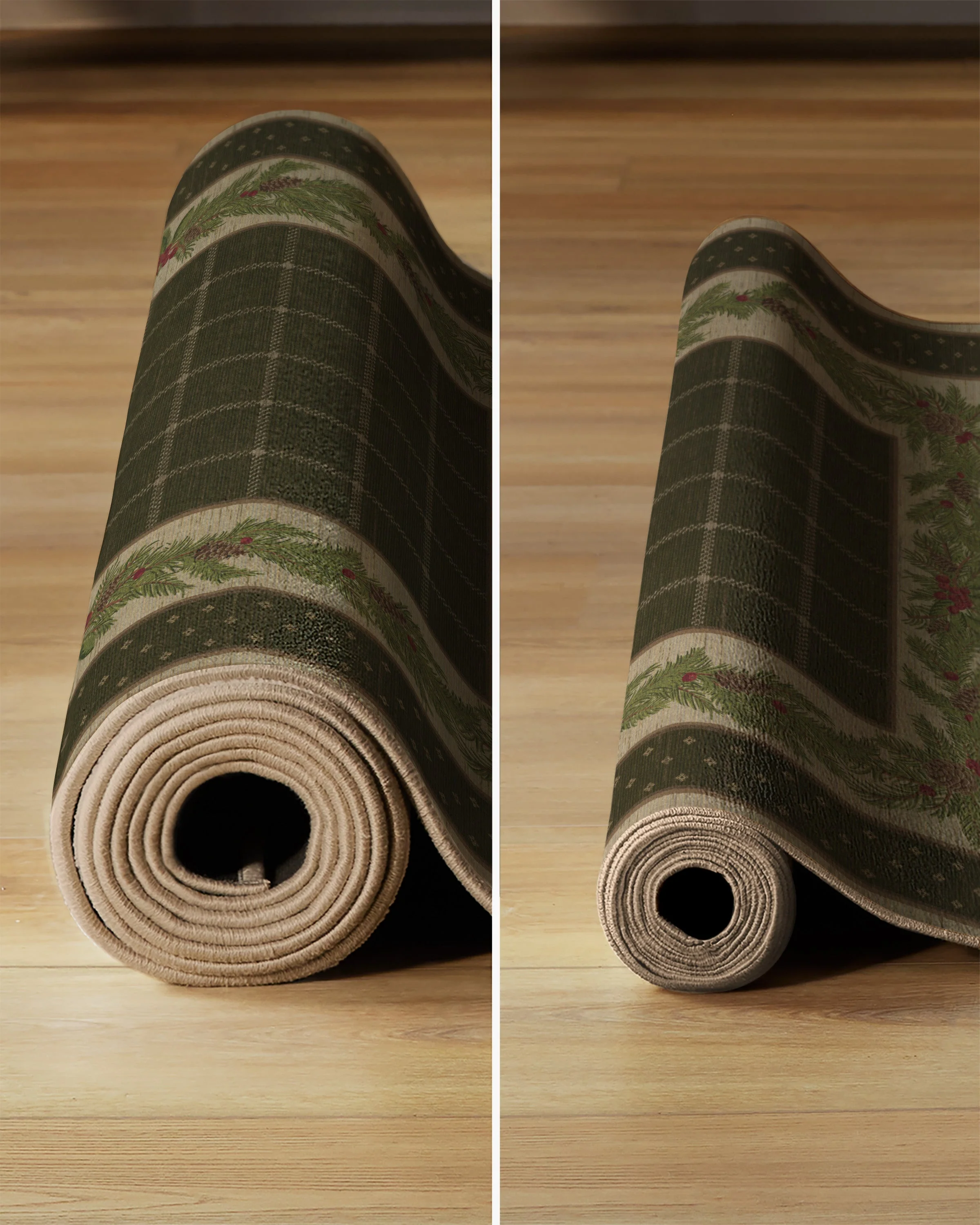 Pine Border Dark Olive Rug