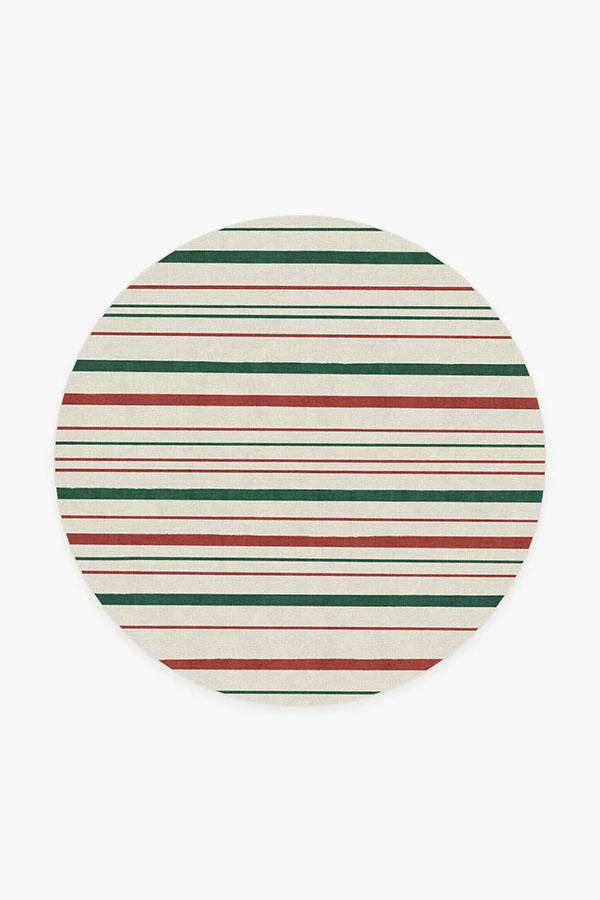 Hudson Stripe Red & Green Flatwoven Rug