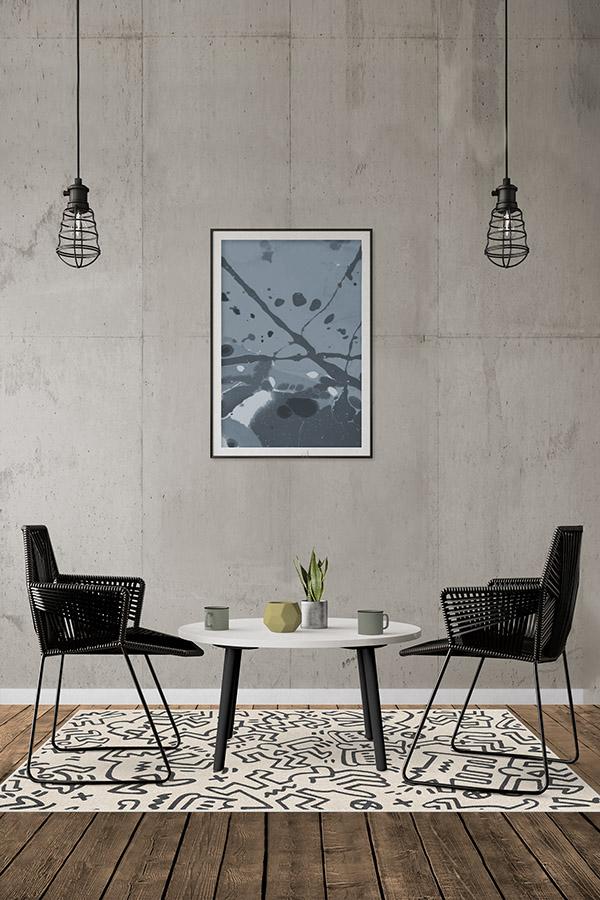 Block Party Black & Ivory Flatwoven Rug by Keith Haring
