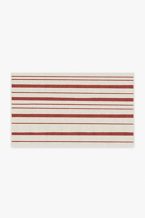 Hudson Stripe Red Flatwoven Rug