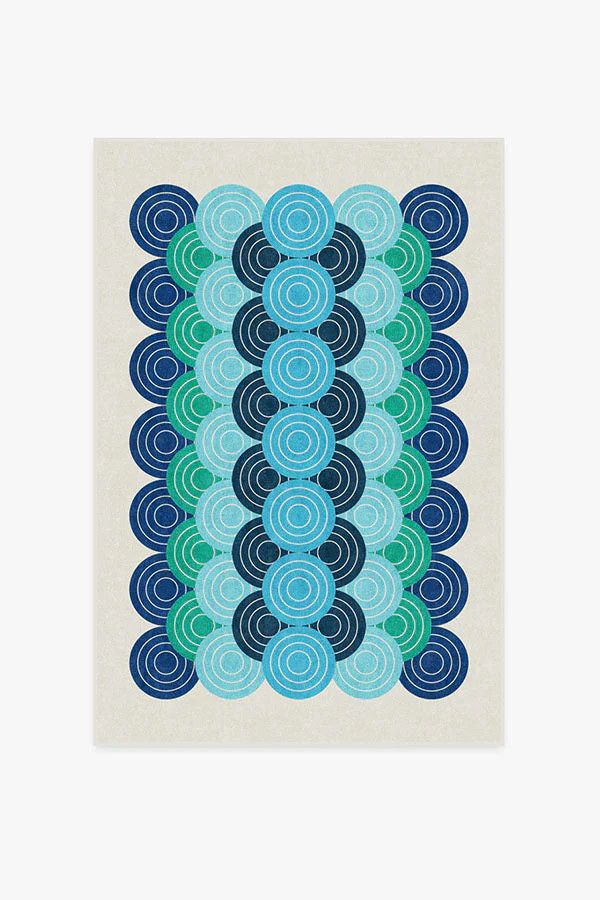 Biba Blue Green Flatwoven Rug by Jonathan Adler