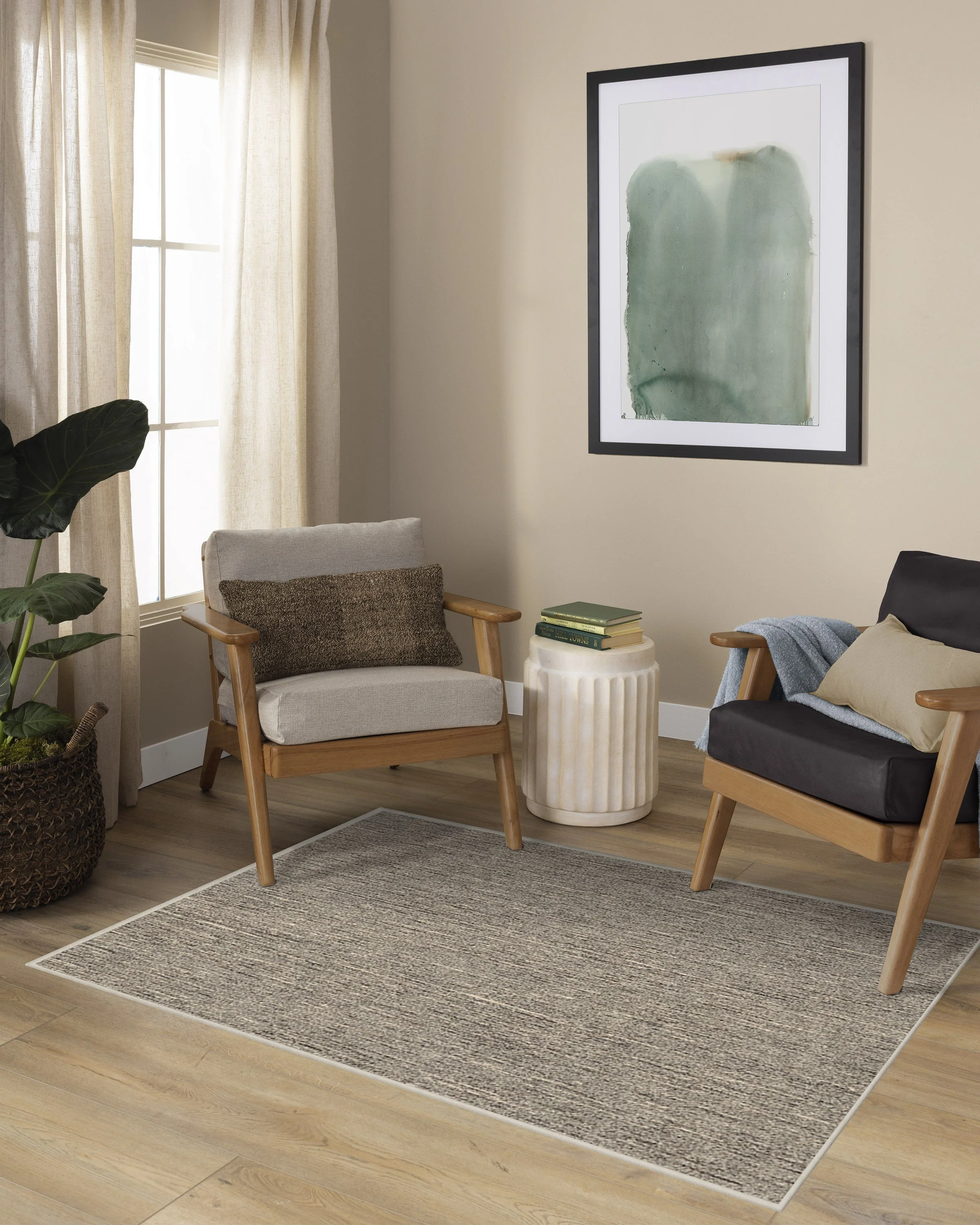 Melange Solid Natural Stone Flatwoven Rug