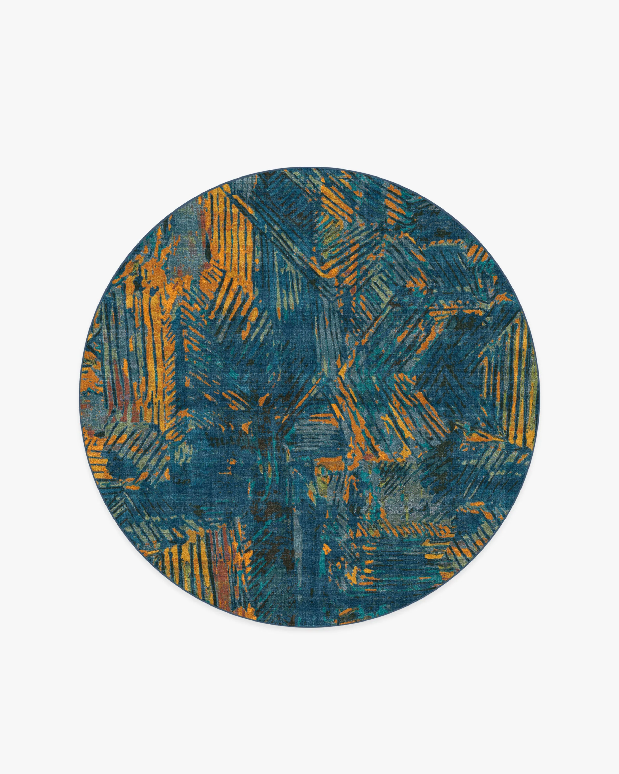 Sgraffito Royal Blue Rug by Malene Barnett