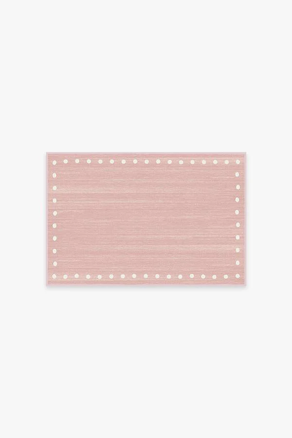 Dot Border Pink Rug
