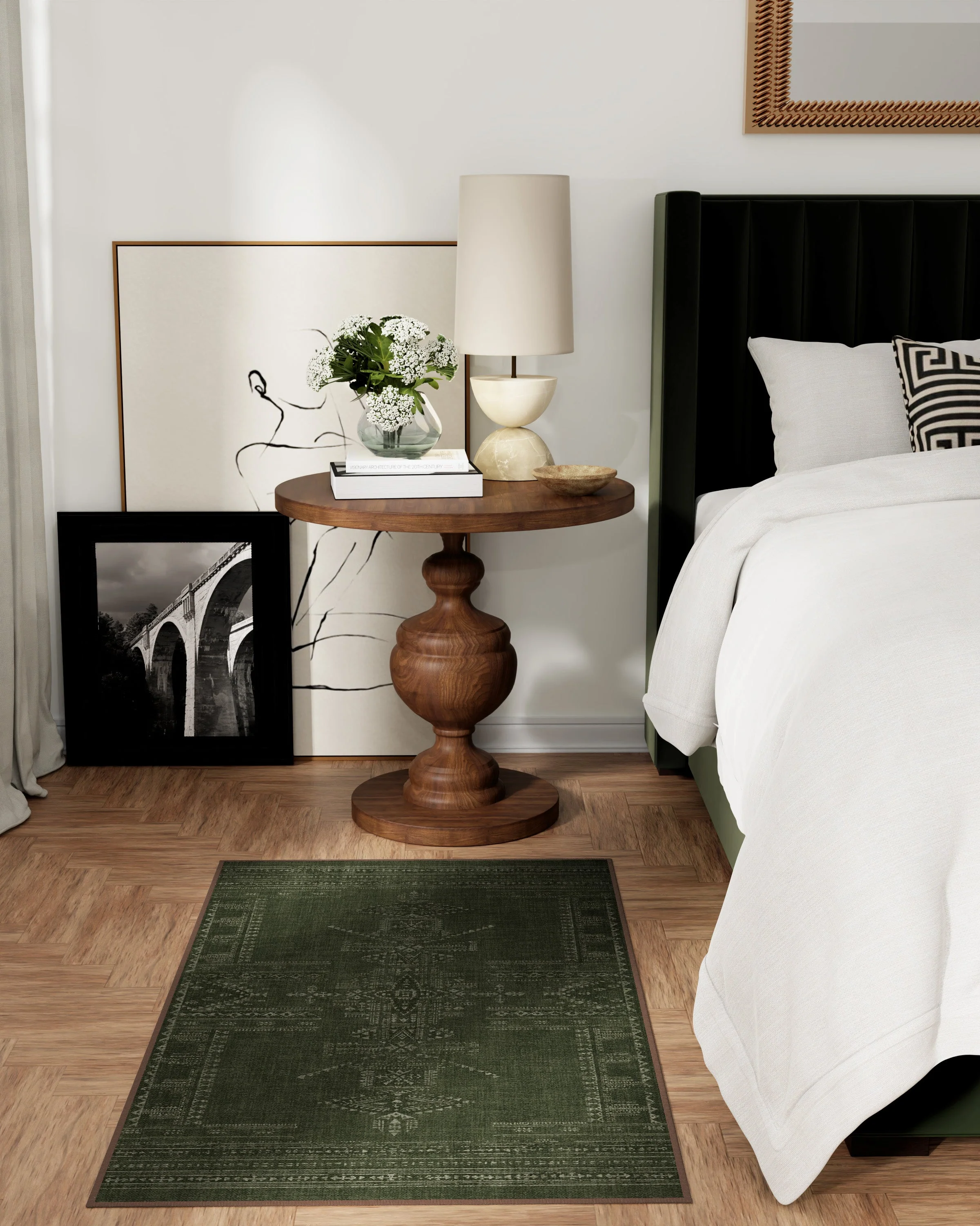 Amira Green Flatwoven Rug by Martyn Lawrence Bullard