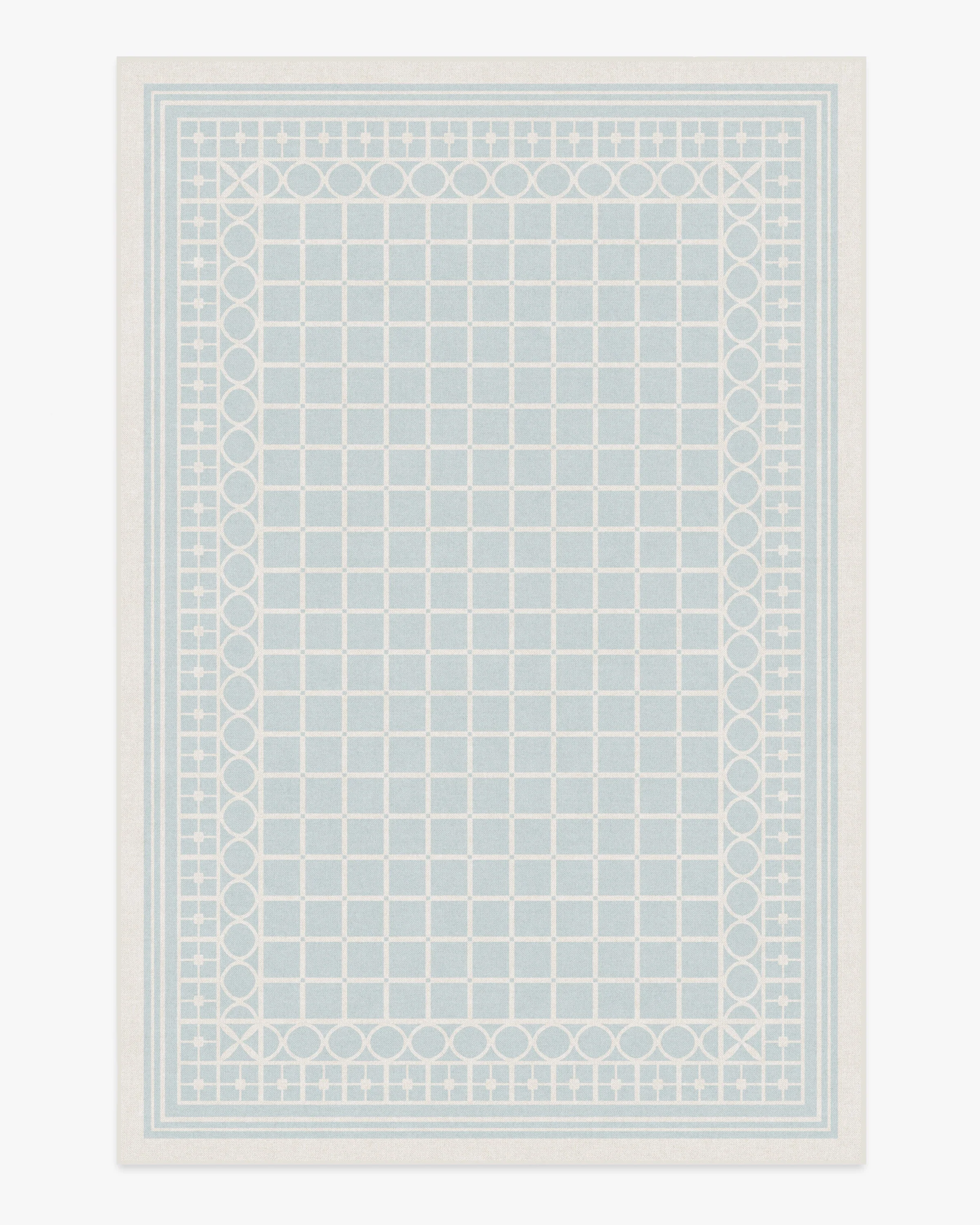 Palm Beach Powder Blue Flatwoven Rug by Gray Malin
