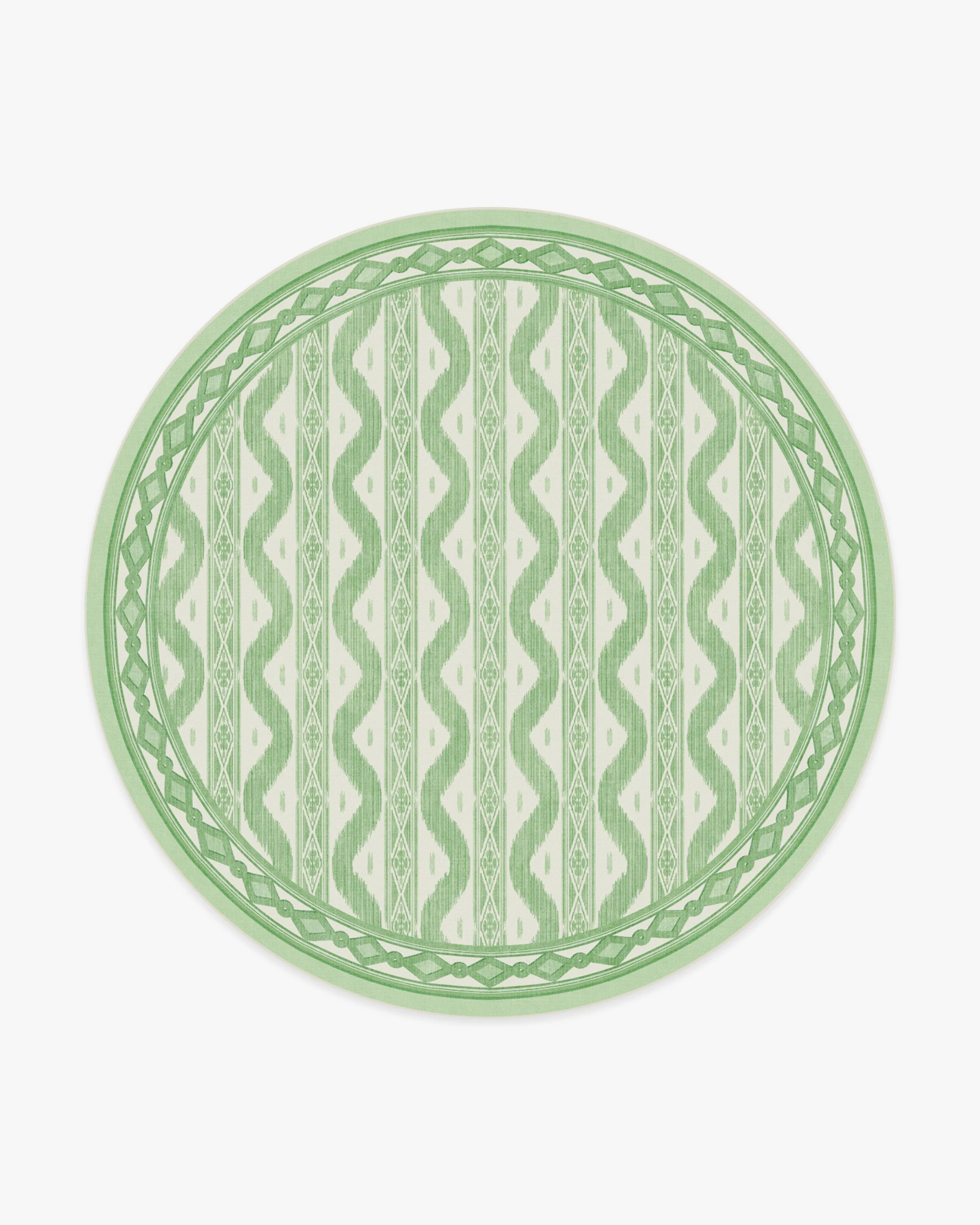 Ava Ikat Green Flatwoven Rug by Mrs. Alice