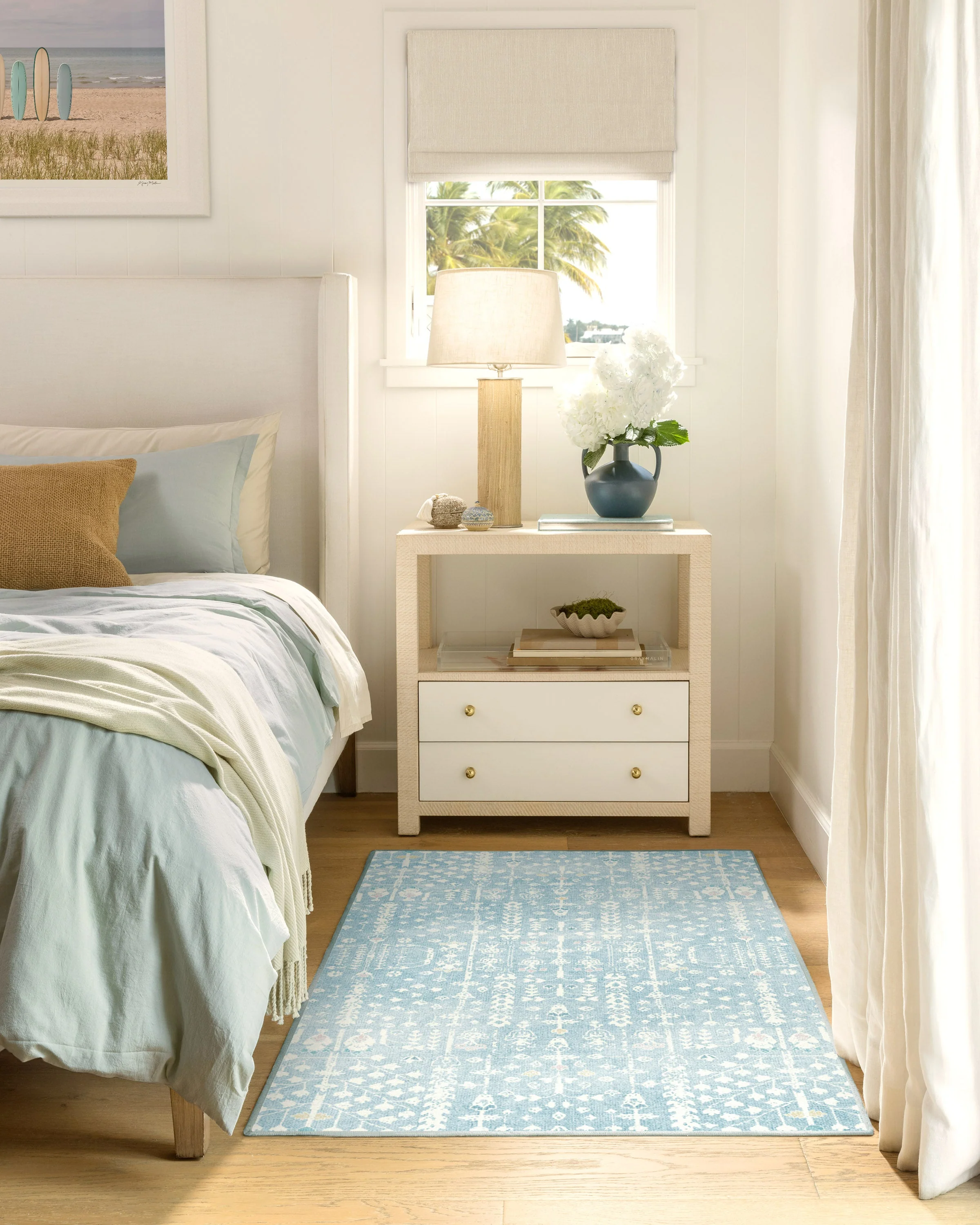 Palmetto Coastal Blue Rug by Gray Malin