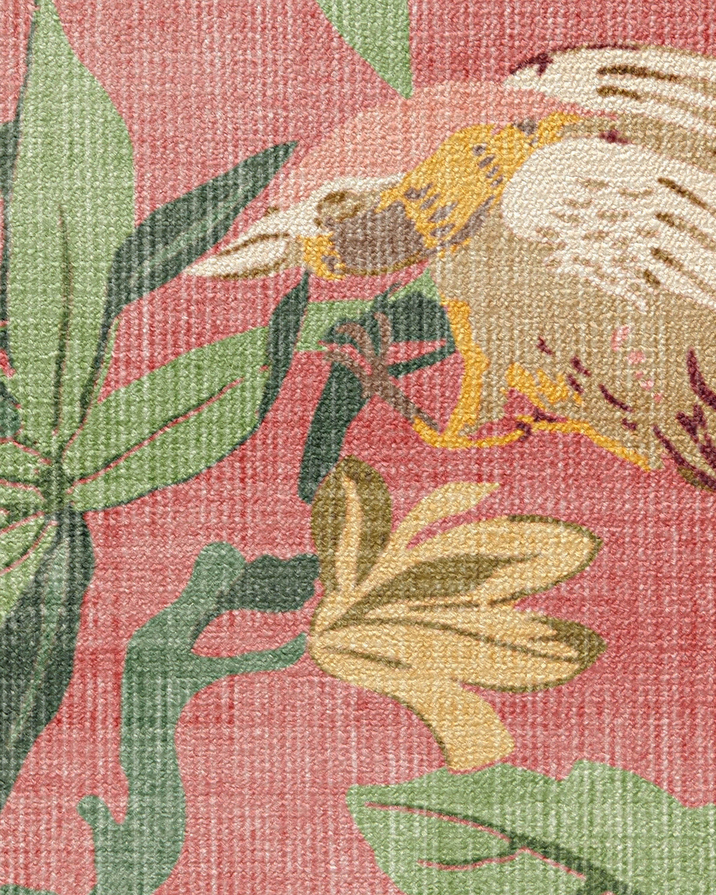 Bamboo & Bird Blossom Pink Rug by Sanderson
