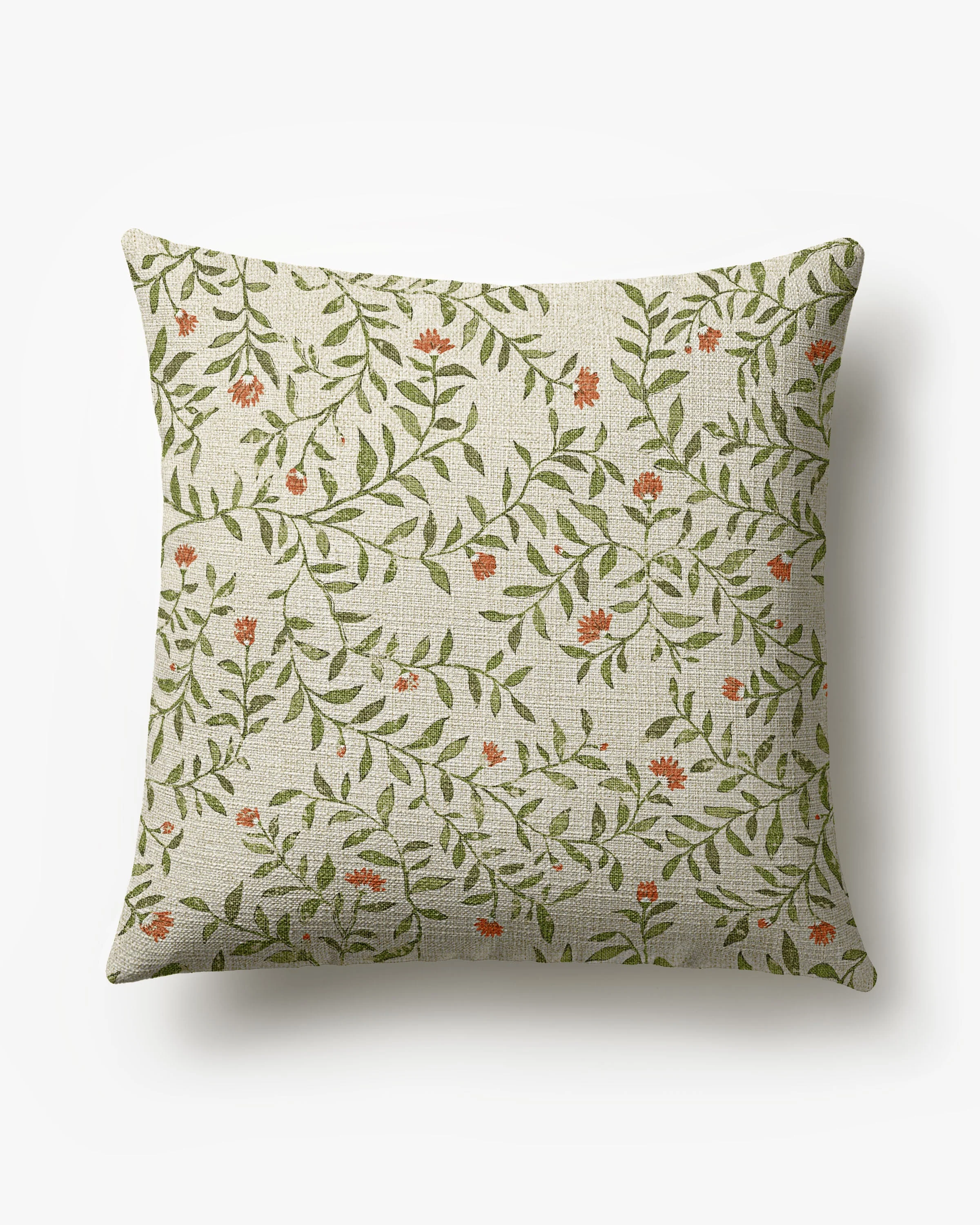 Waverly Natural & Green Woven Throw Pillow