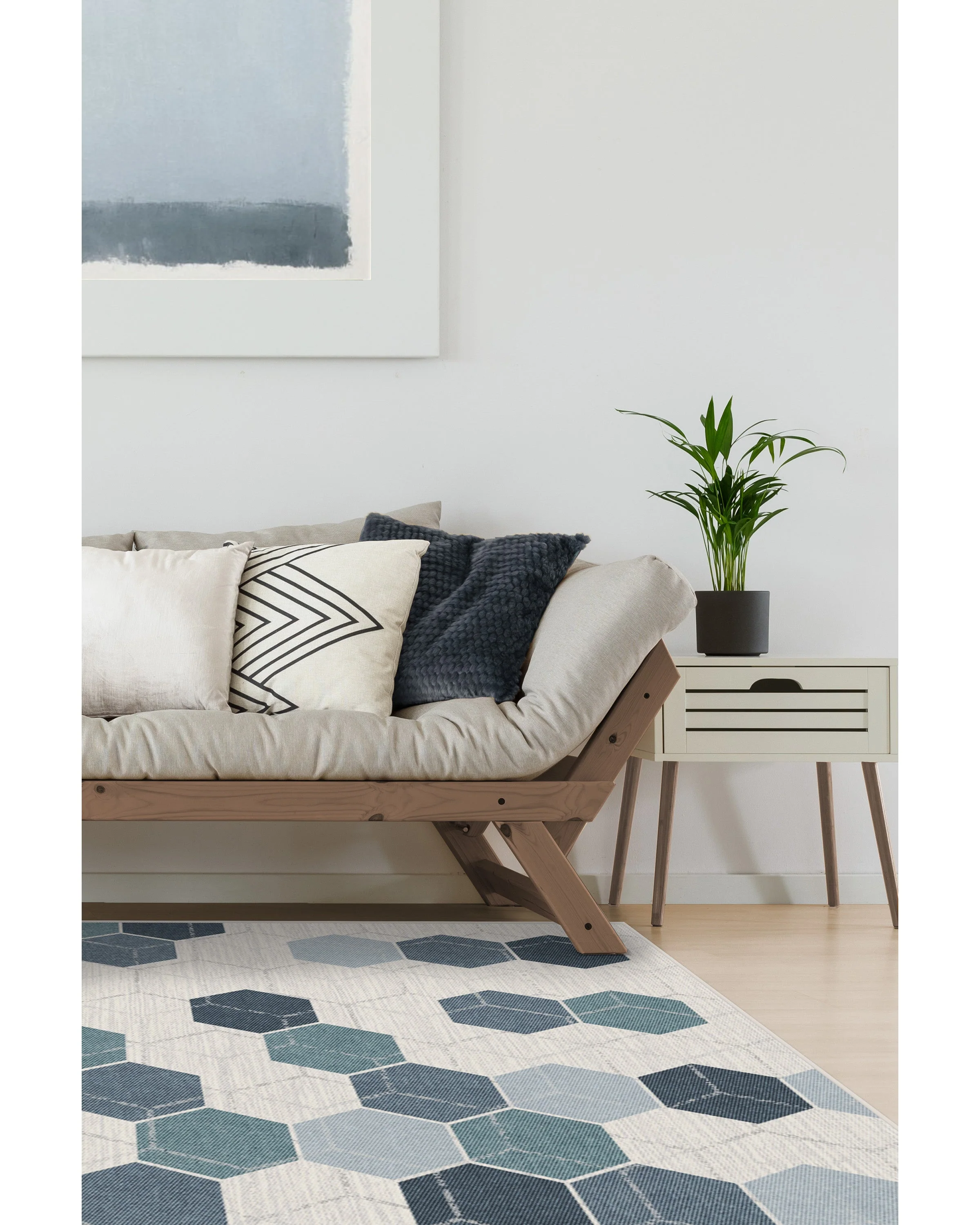 Prisma Slate Blue Flatwoven Rug