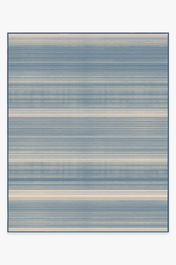 Coastal Linear Stripe Slate Flatwoven Rug