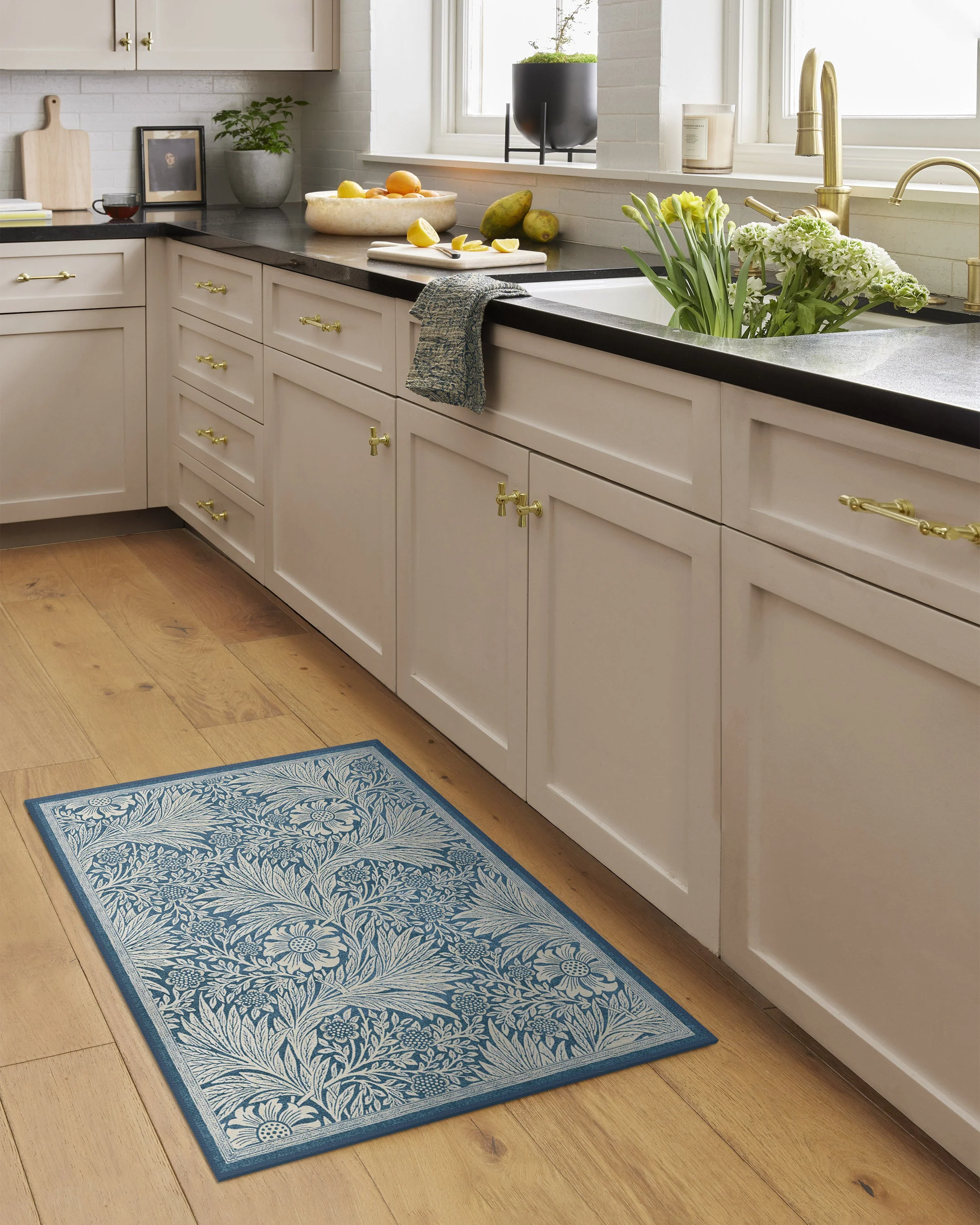 Marigold Blue Flatwoven Rug by Morris & Co.