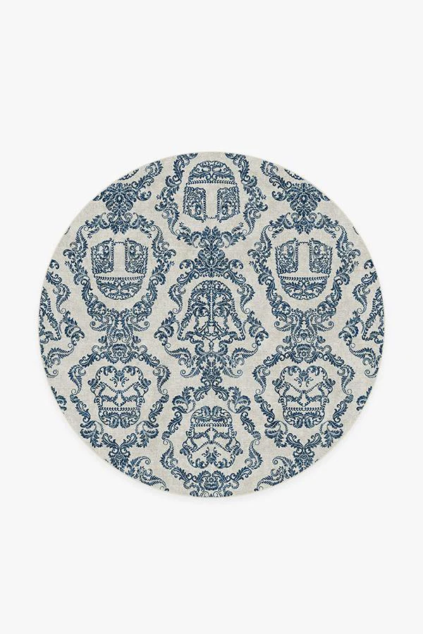 Dark Side Damask Delft Blue Rug