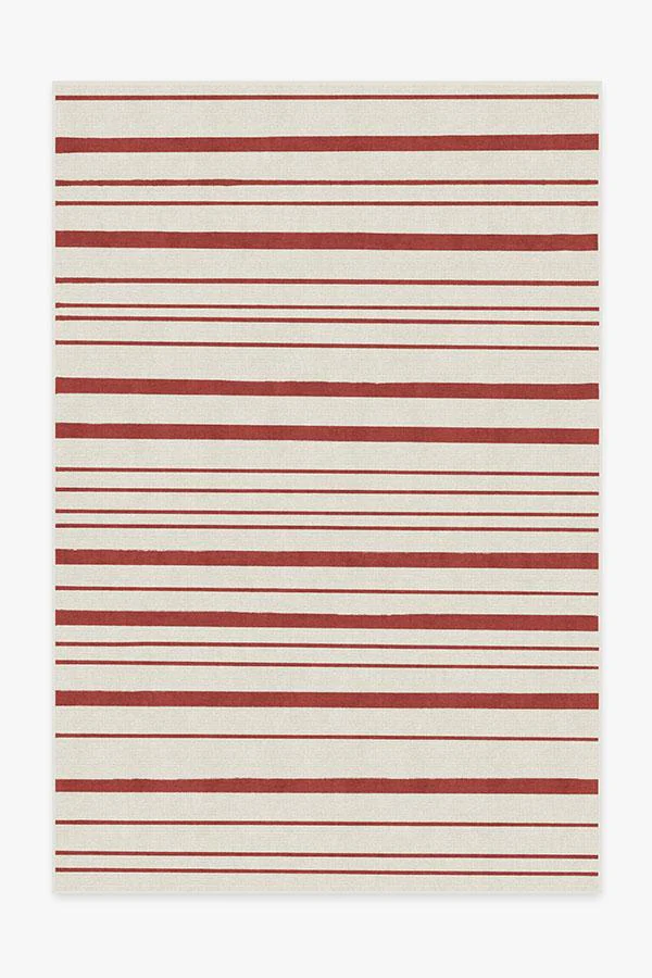 Hudson Stripe Red Flatwoven Rug