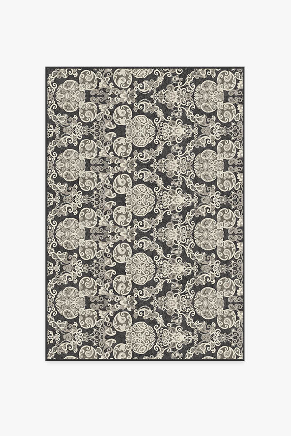 Mickey Damask Charcoal Rug