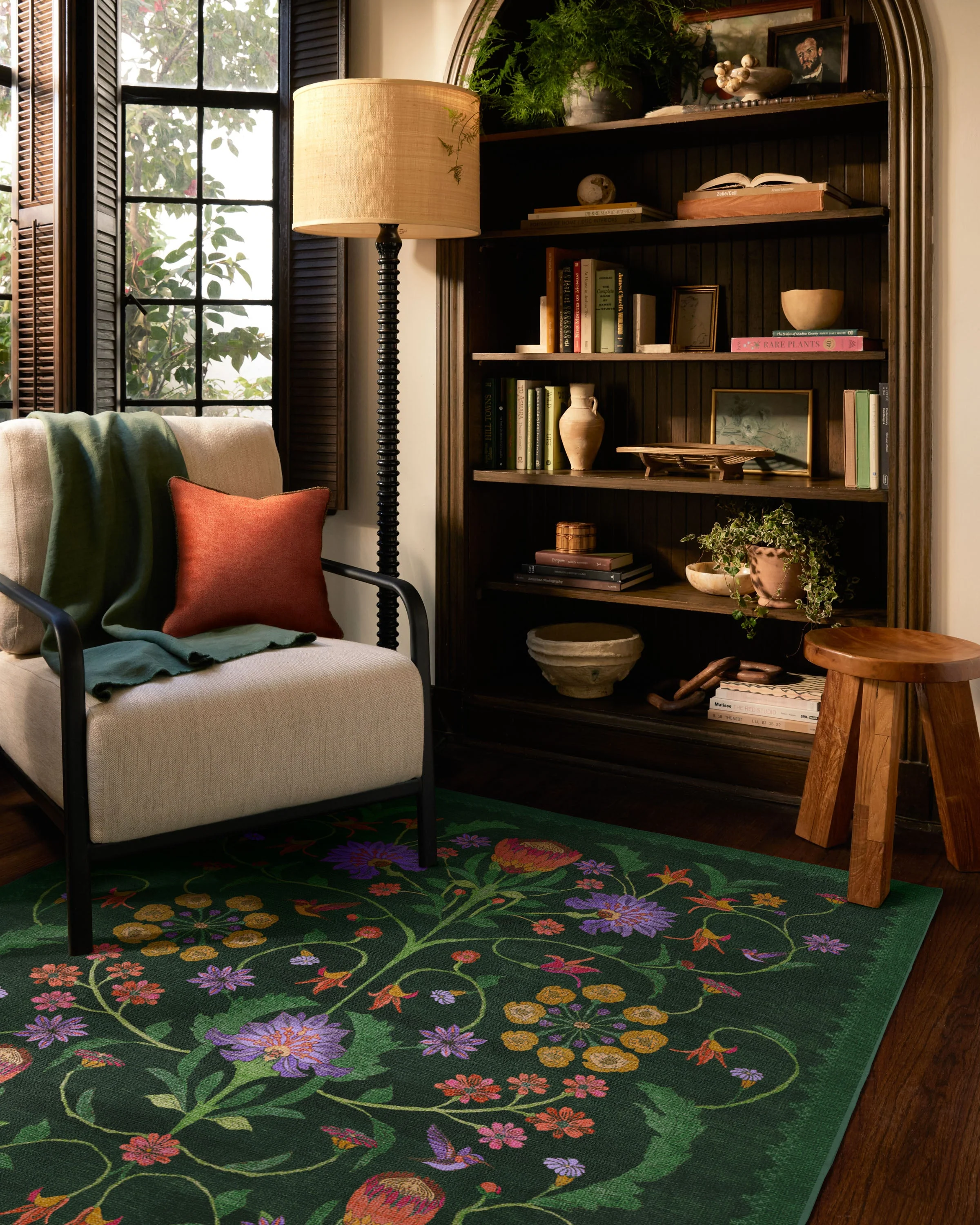 Protea Forest Green Rug by Iris Apfel