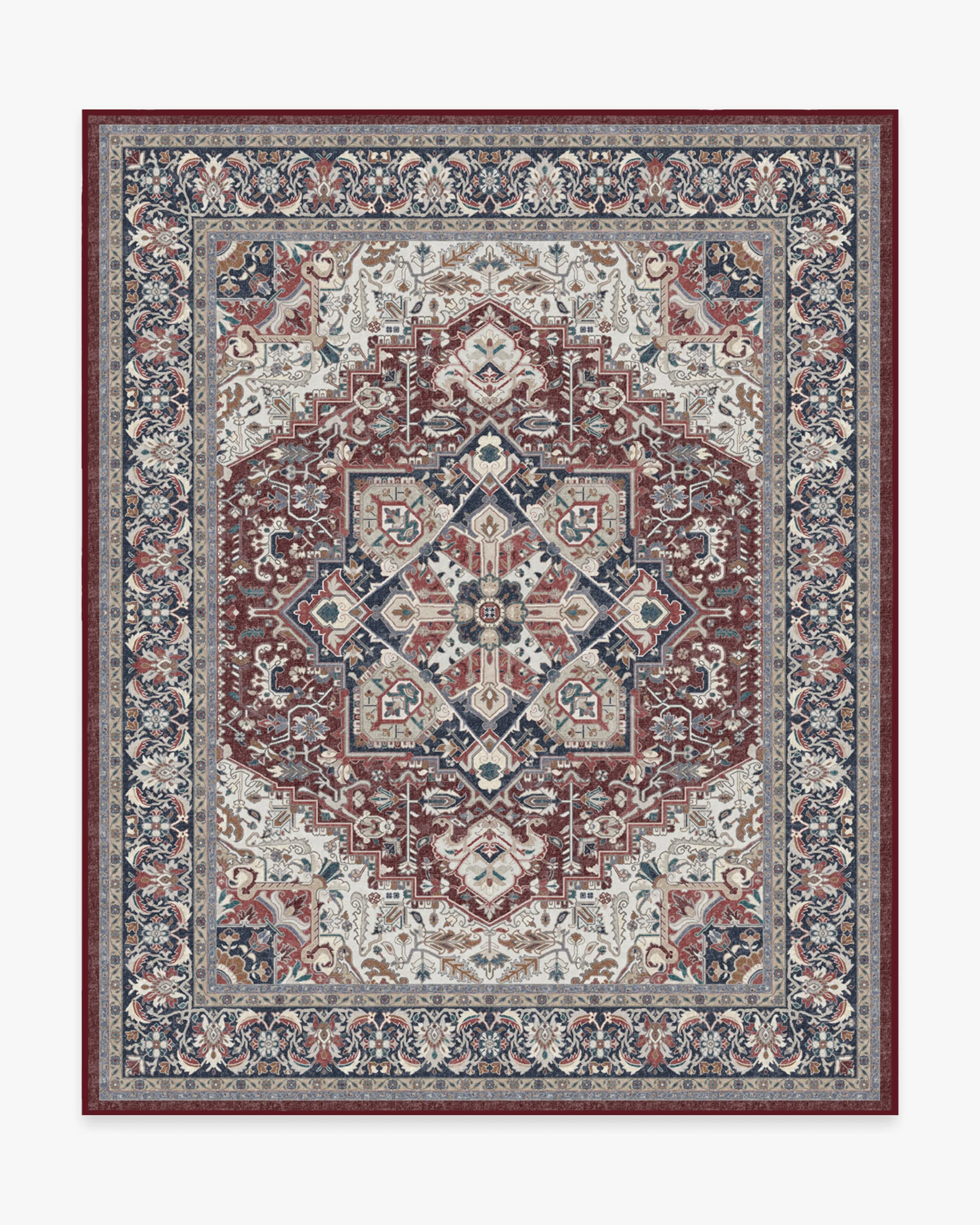 Hendesi Heriz Bordeaux Rug