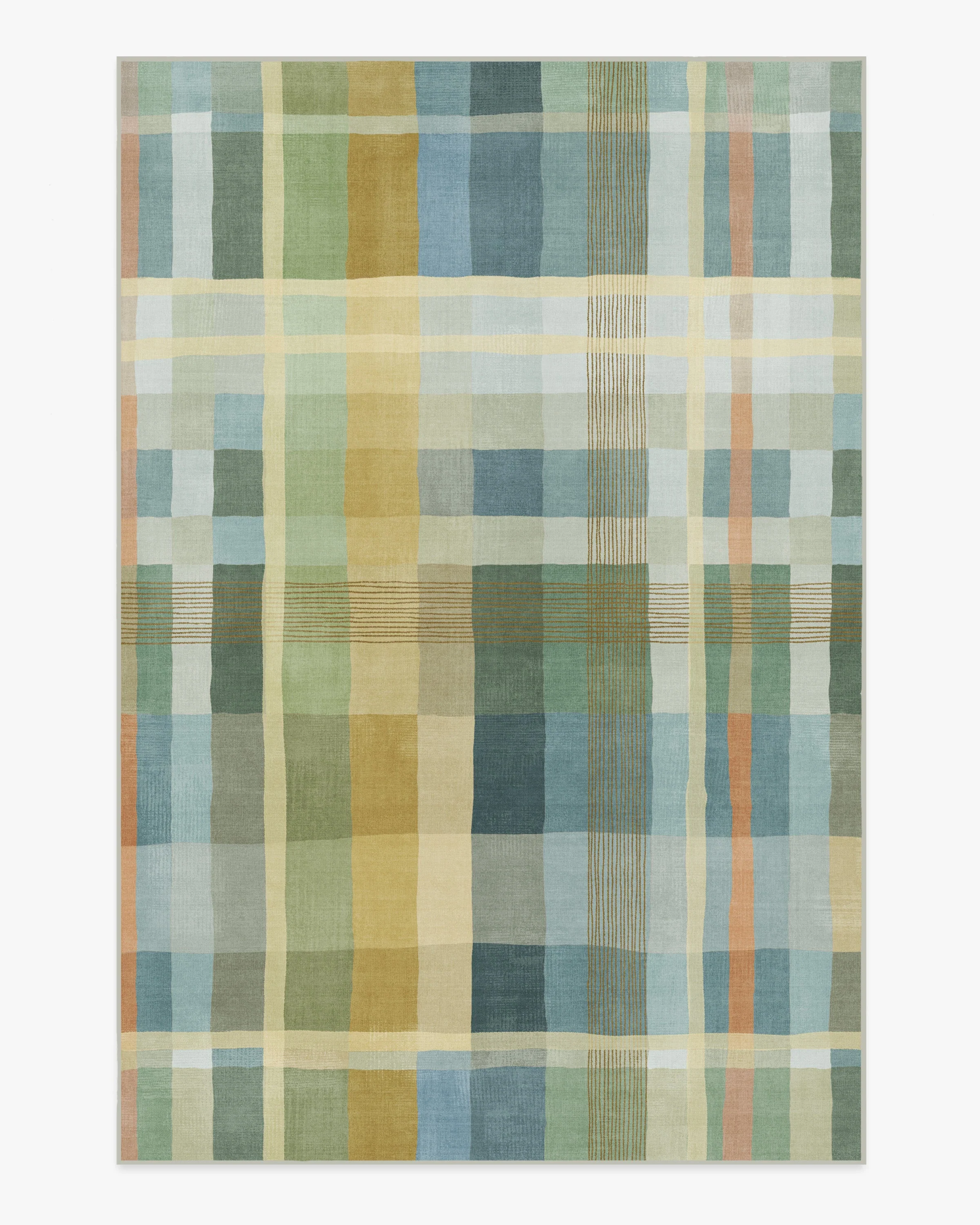 Margot Plaid Blue Flatwoven Rug
