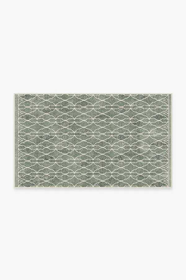 Grogu™ Trellis Sage Green Flatwoven Rug