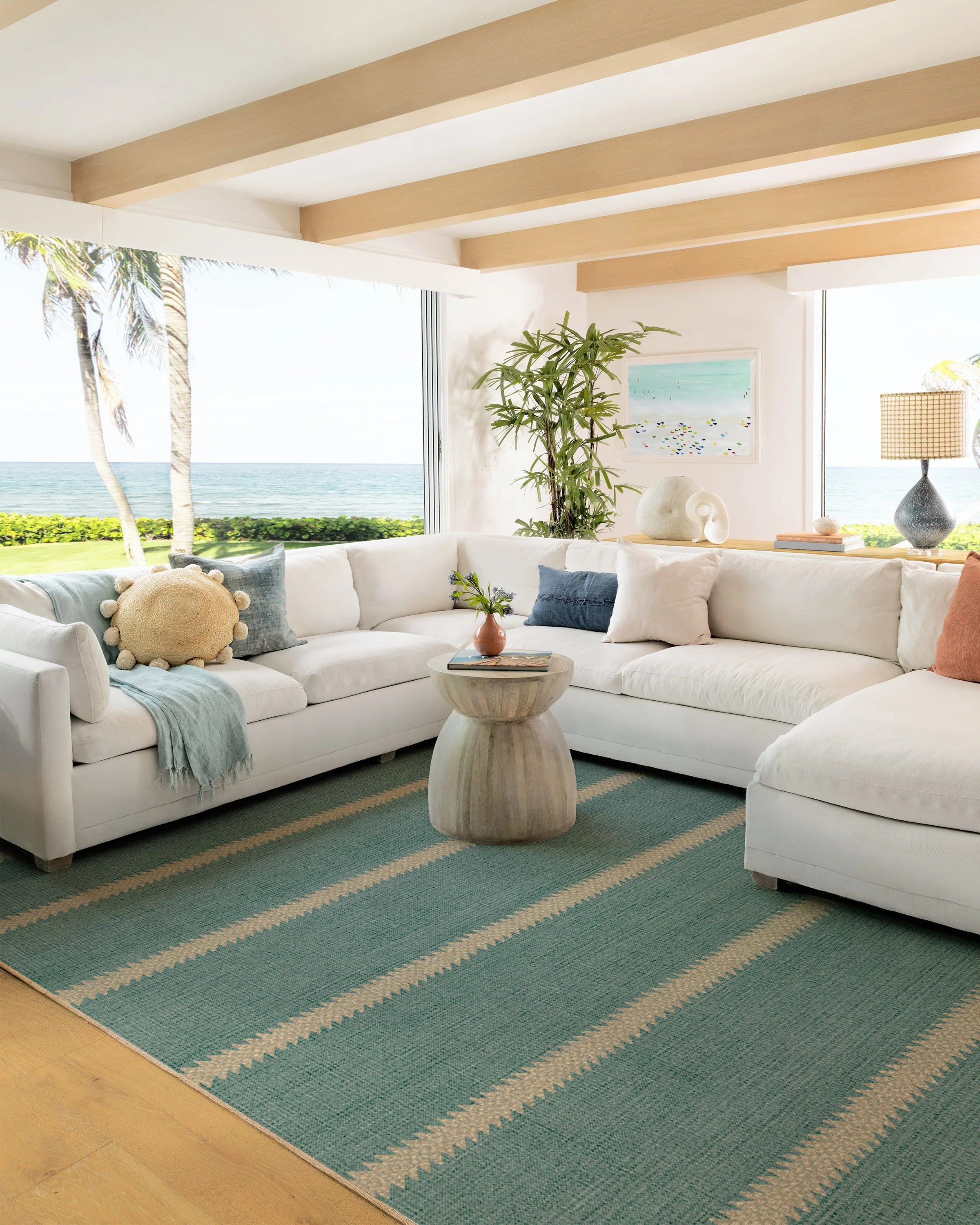 Malibu Blue Re-Jute Rug by Gray Malin