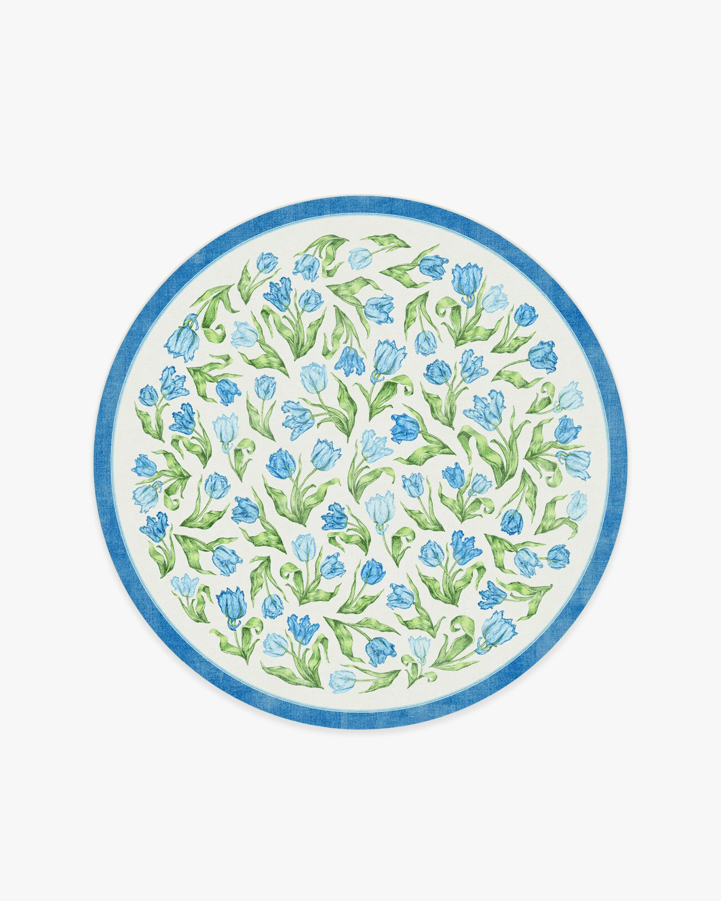 Garden Party Blue Flatwoven Rug by Mrs. Alice