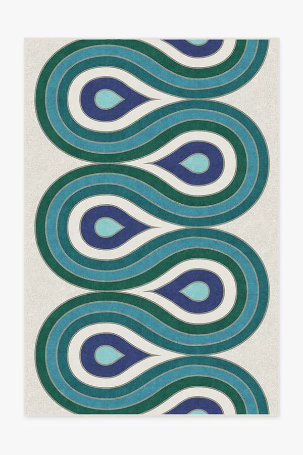 Milano Peacock Flatwoven Rug by Jonathan Adler