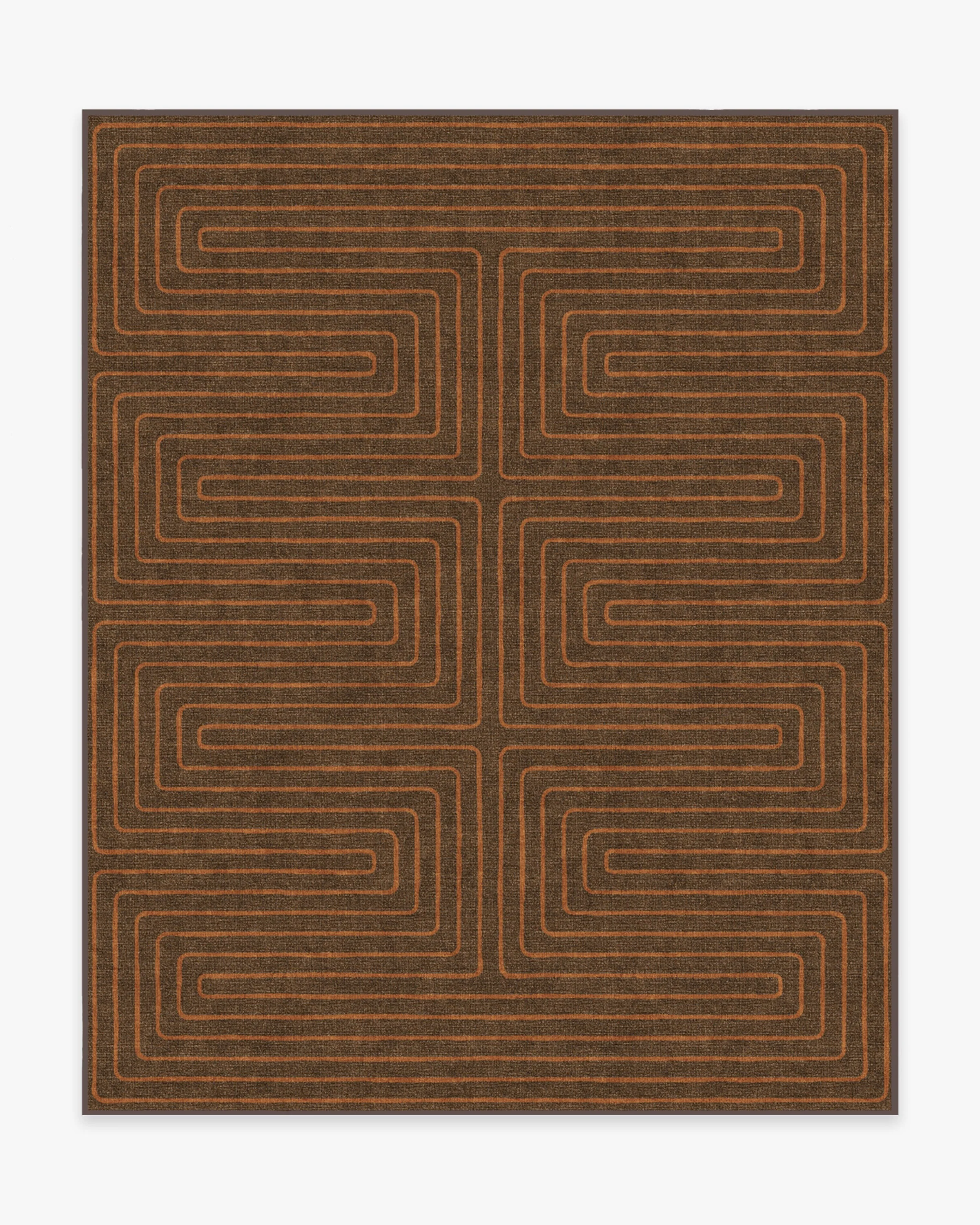 Labyrinth Brown & Orange Rug by Jonathan Adler