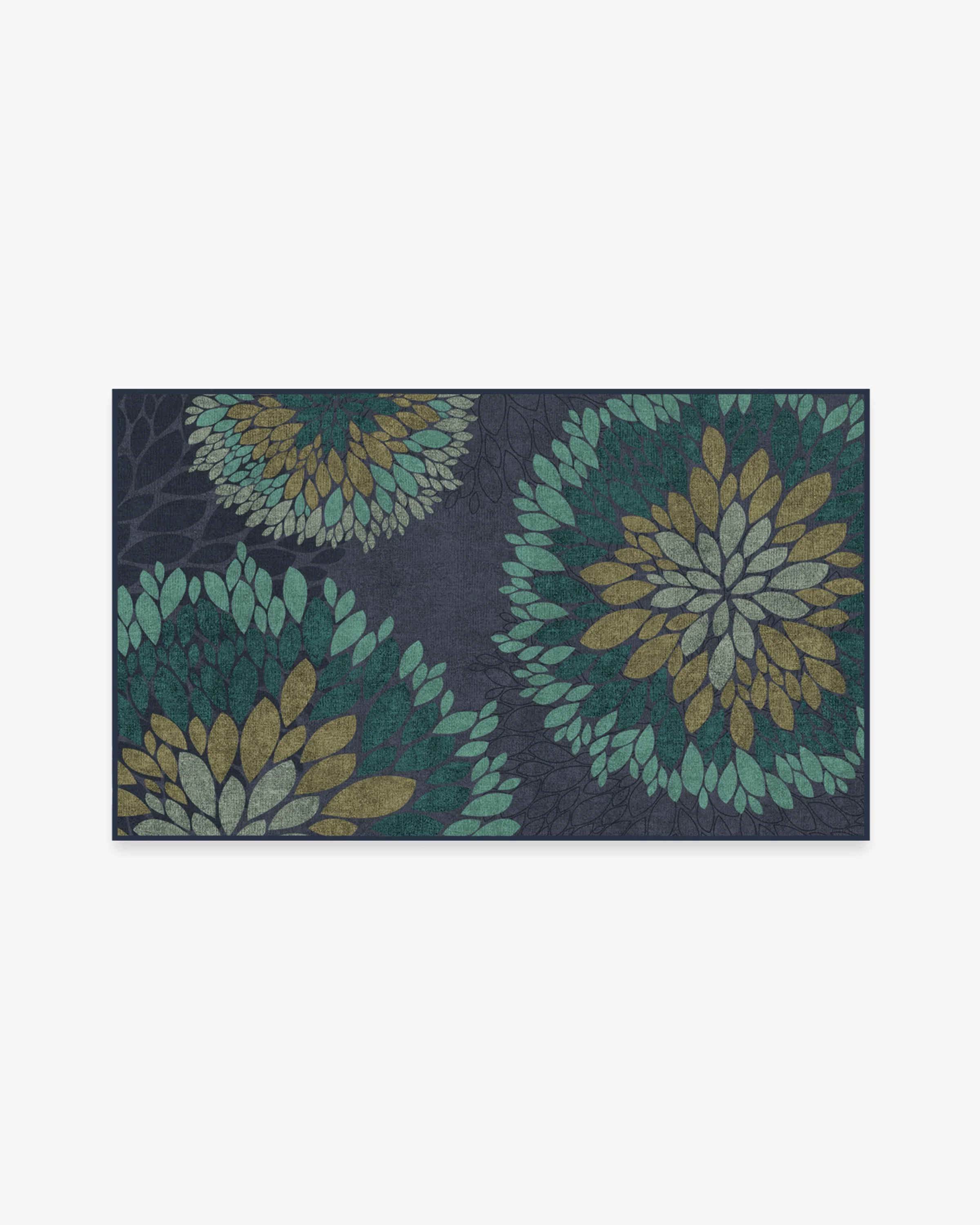 Floral Medallion Navy Rug