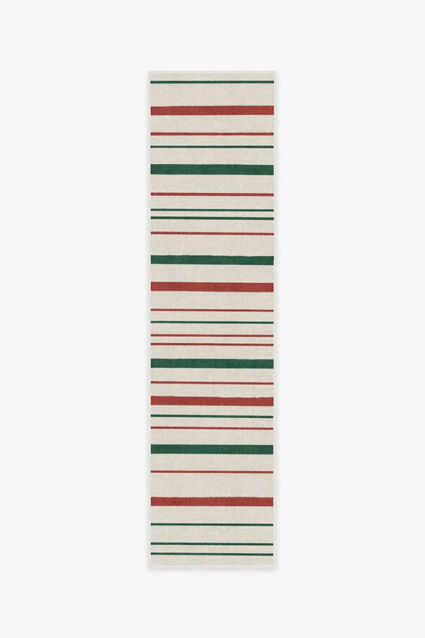Hudson Stripe Red & Green Flatwoven Rug