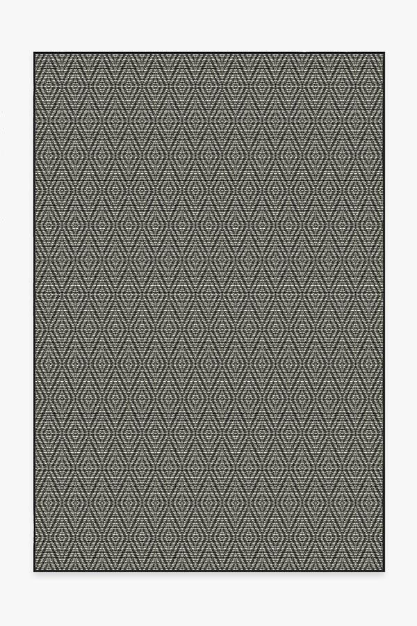 Halo Diamond Black Outdoor Rug