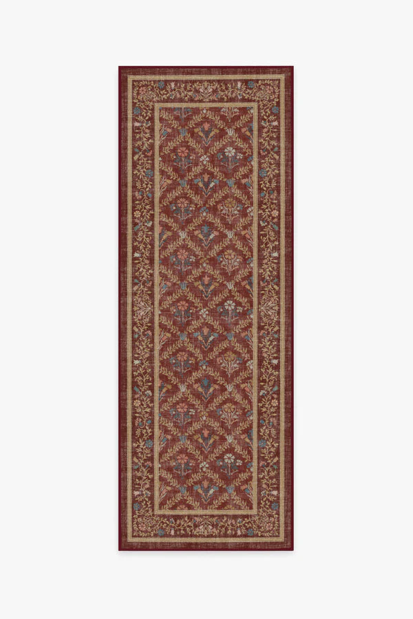 Bellflowers Amber Red Rug by Morris & Co.
