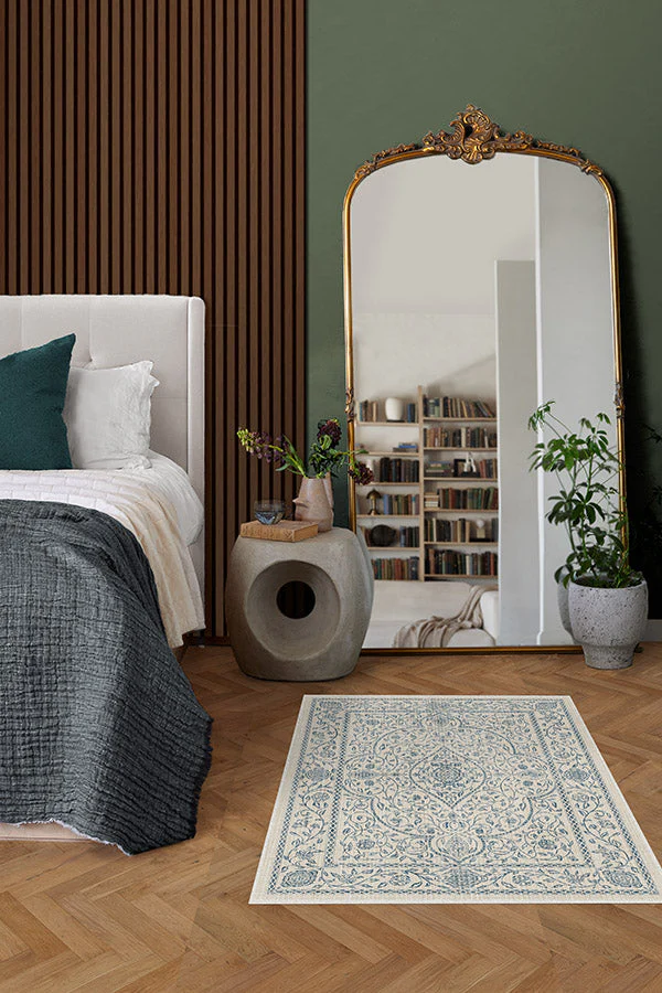 Vianna Blue & Ivory Flatwoven Rug