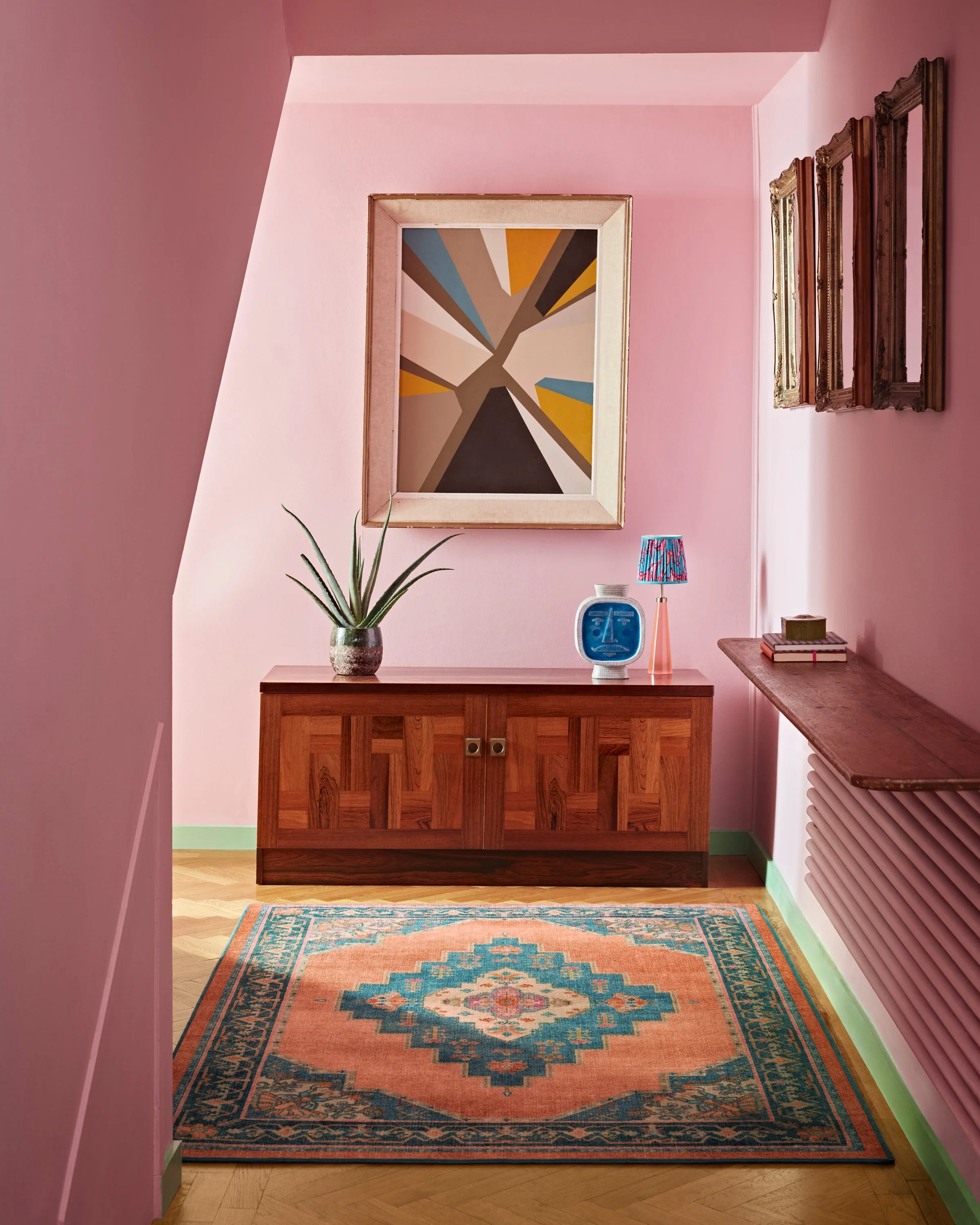 Sunset Bazaar Tropic Coral Flatwoven Rug by Matthew Williamson