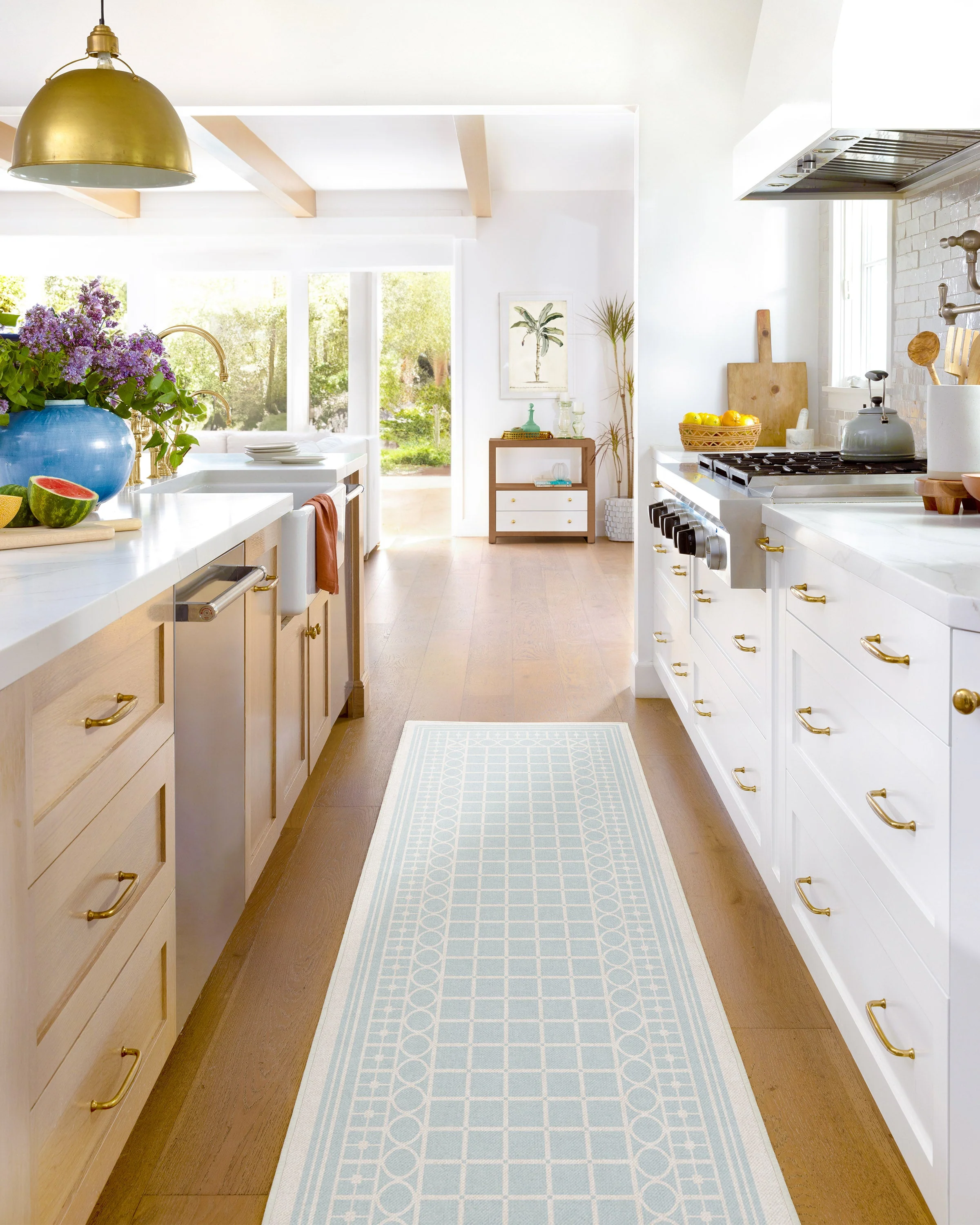 Palm Beach Powder Blue Rug by Gray Malin