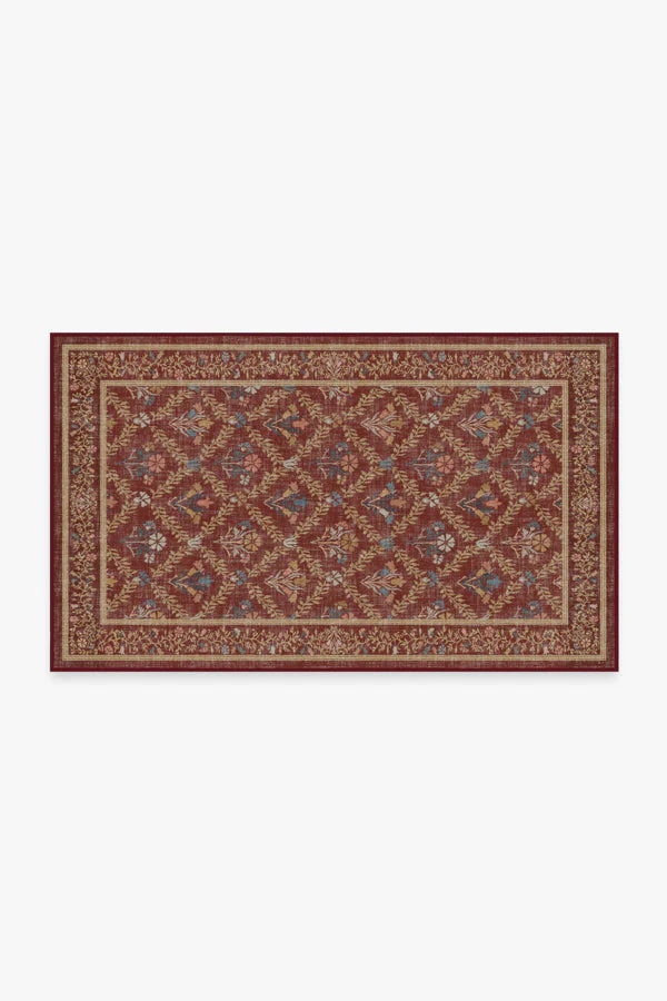 Bellflowers Amber Red Rug by Morris & Co.