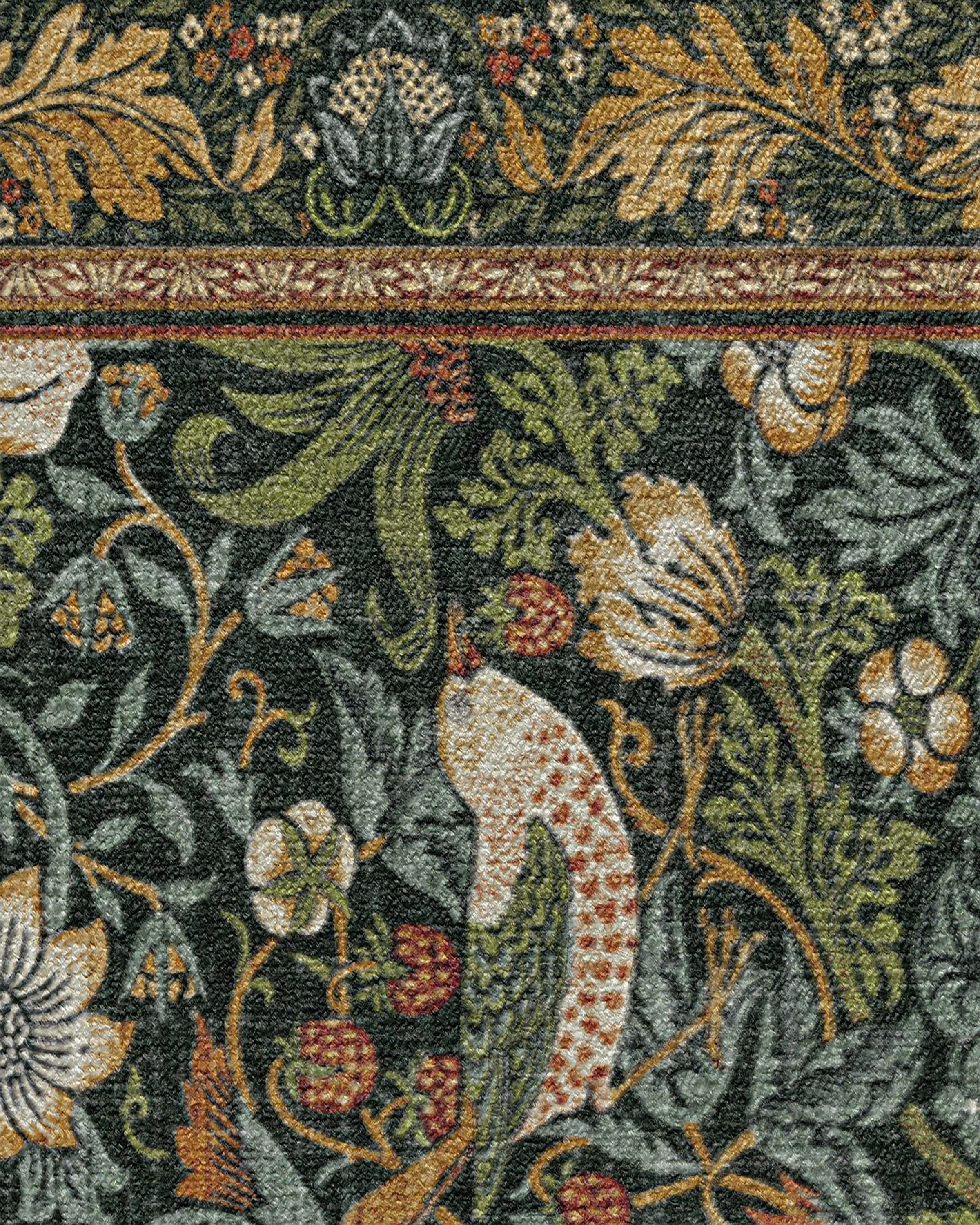 Strawberry Thief Indigo Rug by Morris & Co.