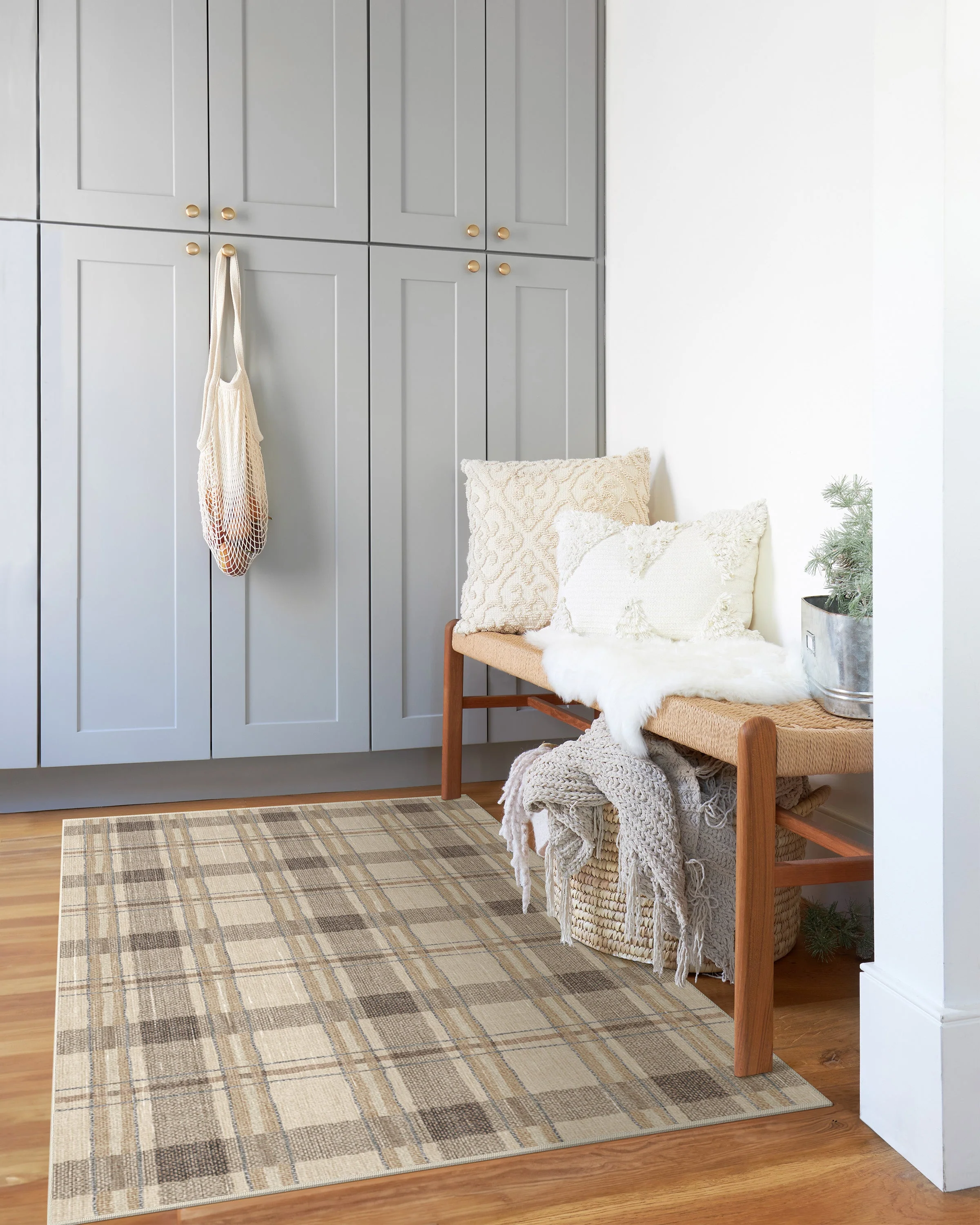 Piper Plaid Neutral Flatwoven Rug