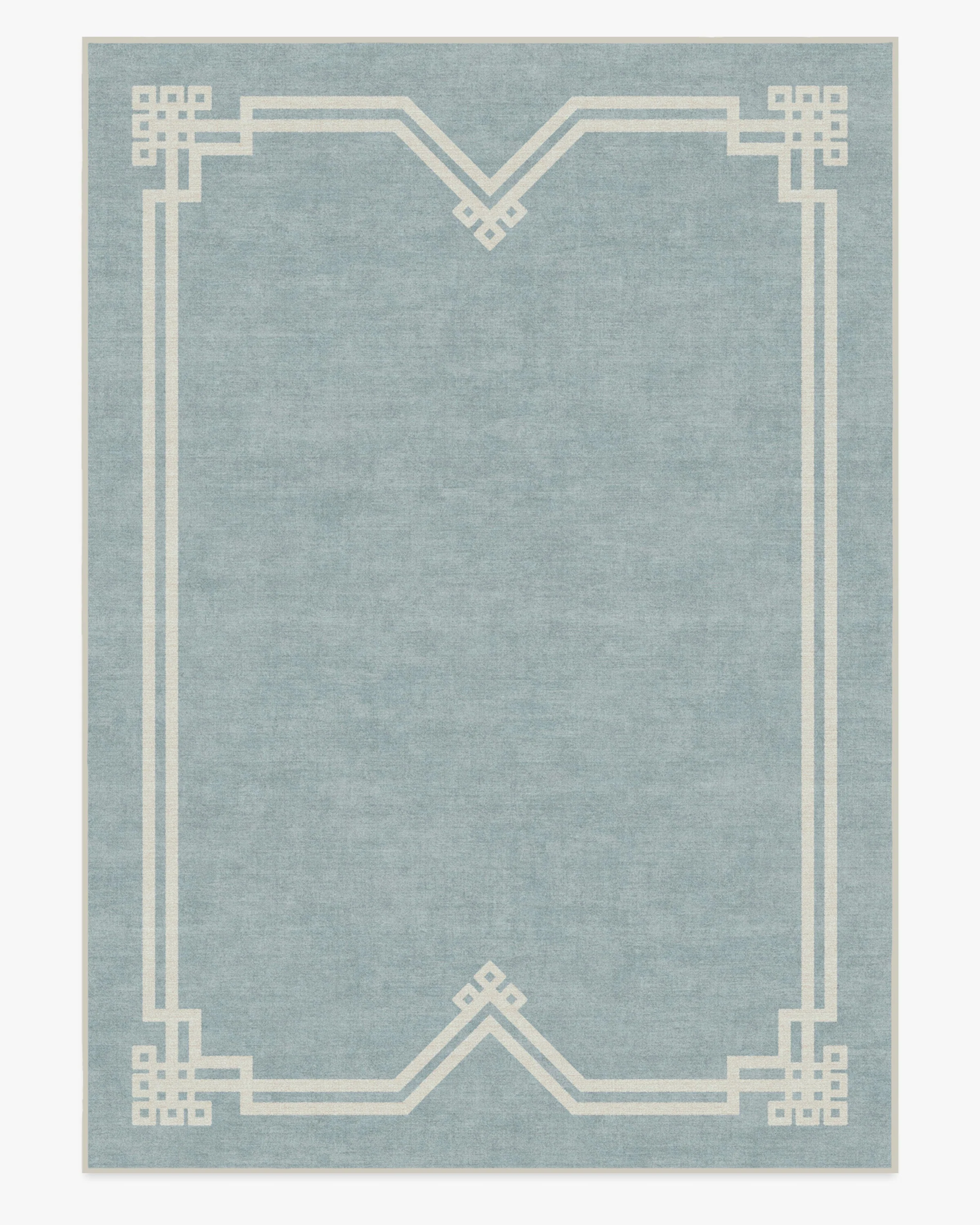 Chrysler Border Chambray Blue Rug by The Hiltons