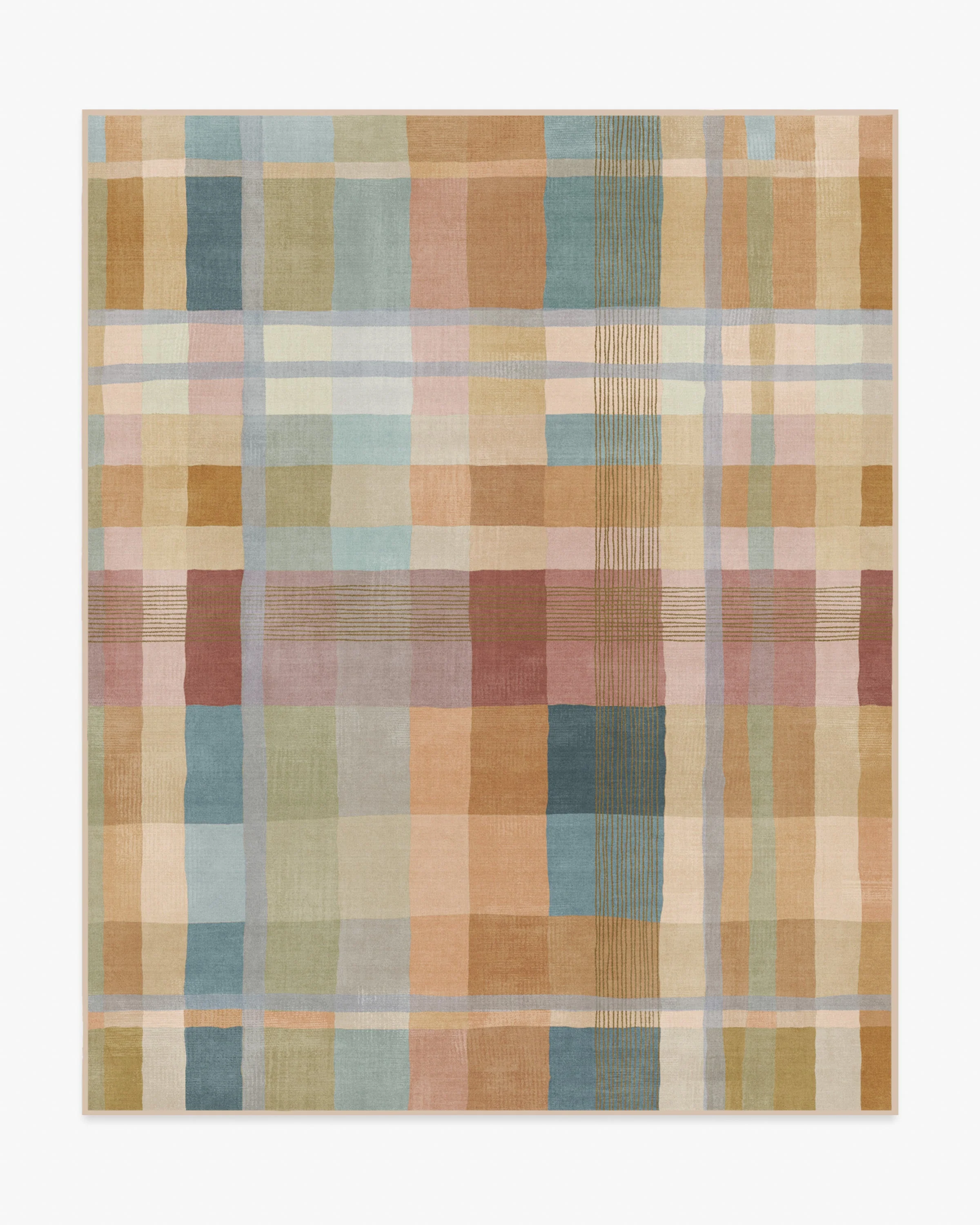 Margot Plaid Ochre Multicolor Flatwoven Rug