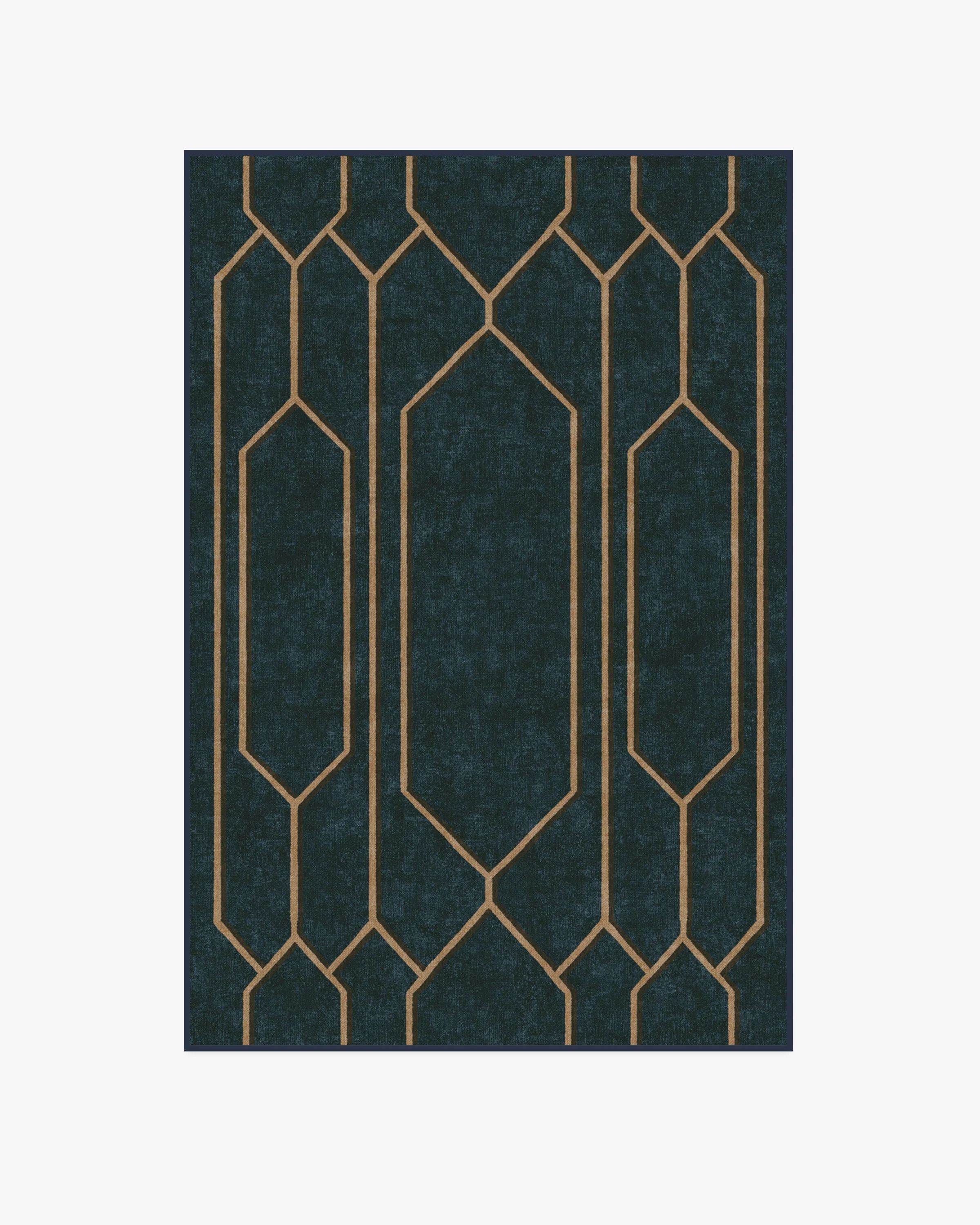 Bryant Marine Blue & Gold Flatwoven Rug by The Hiltons