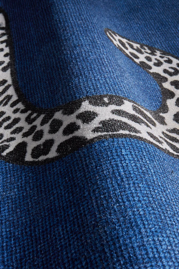 Snow Leopard Sapphire Rug by Jonathan Adler