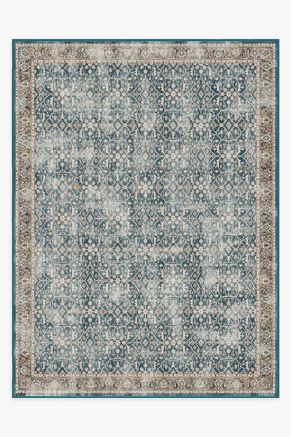 Celestine Teal Blue Flatwoven Rug