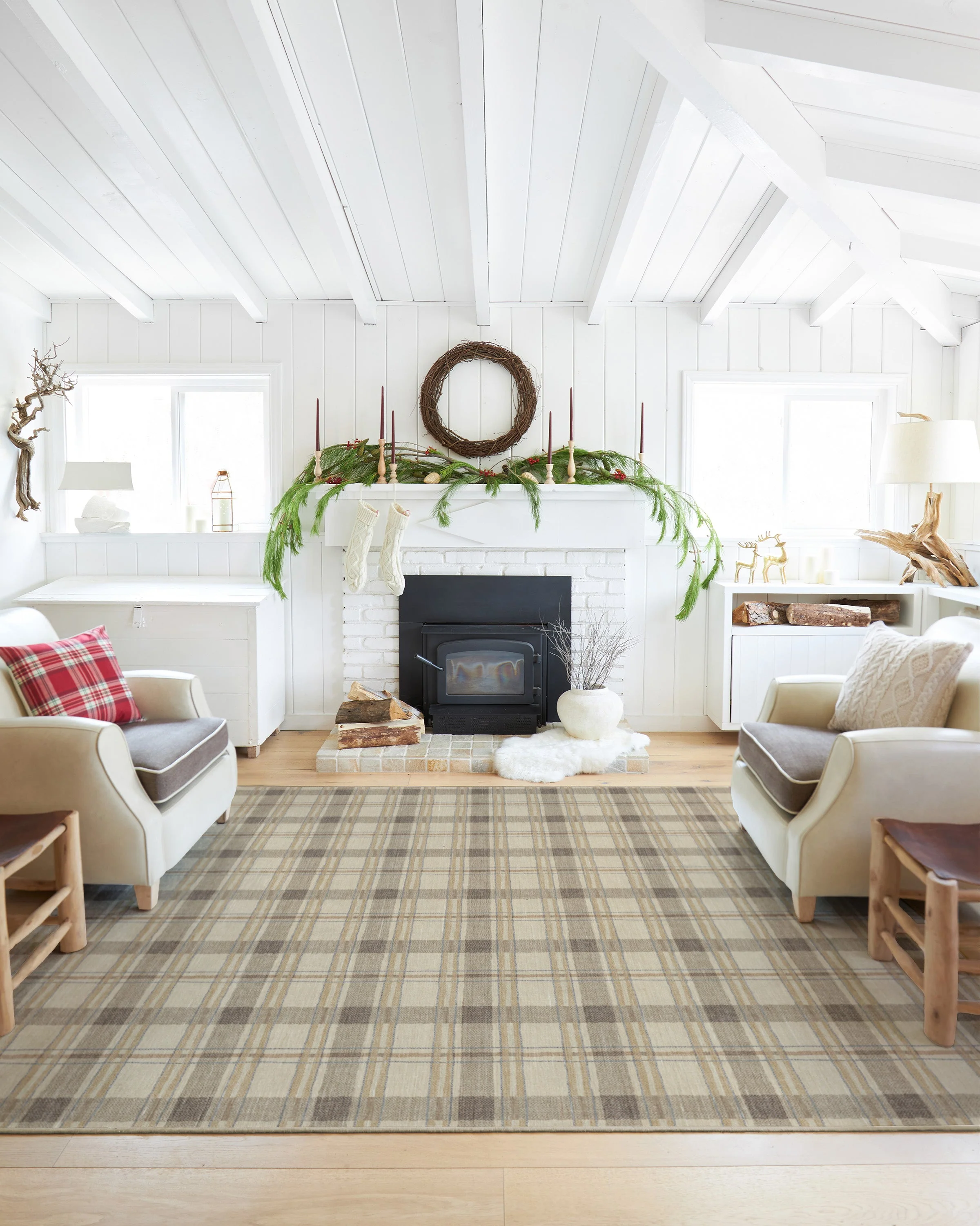 Piper Plaid Neutral Flatwoven Rug