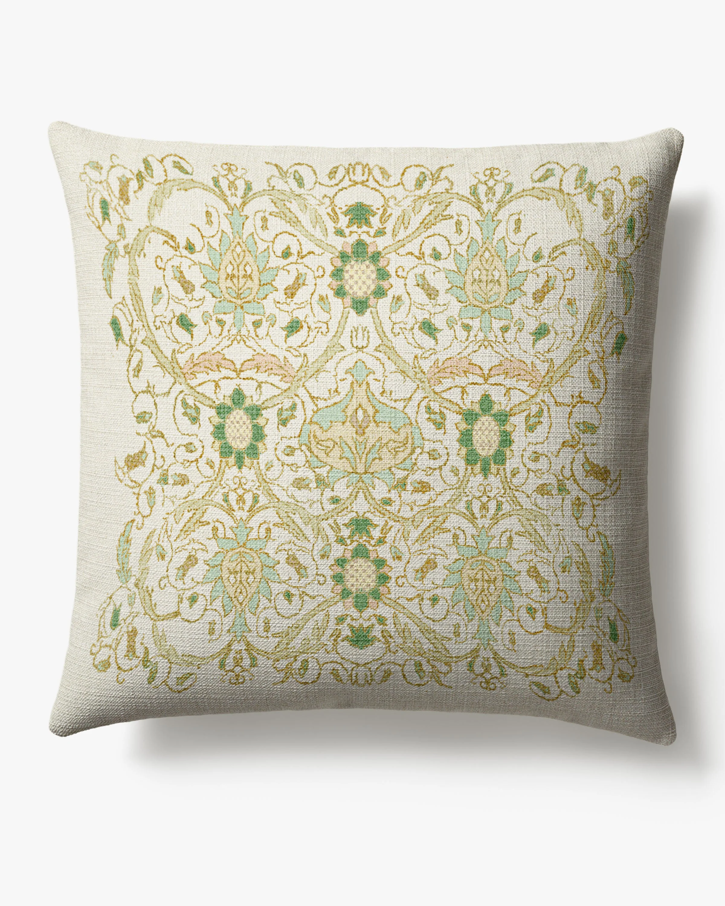 Montreal Vintage Cream Woven Throw Pillow by Morris & Co.