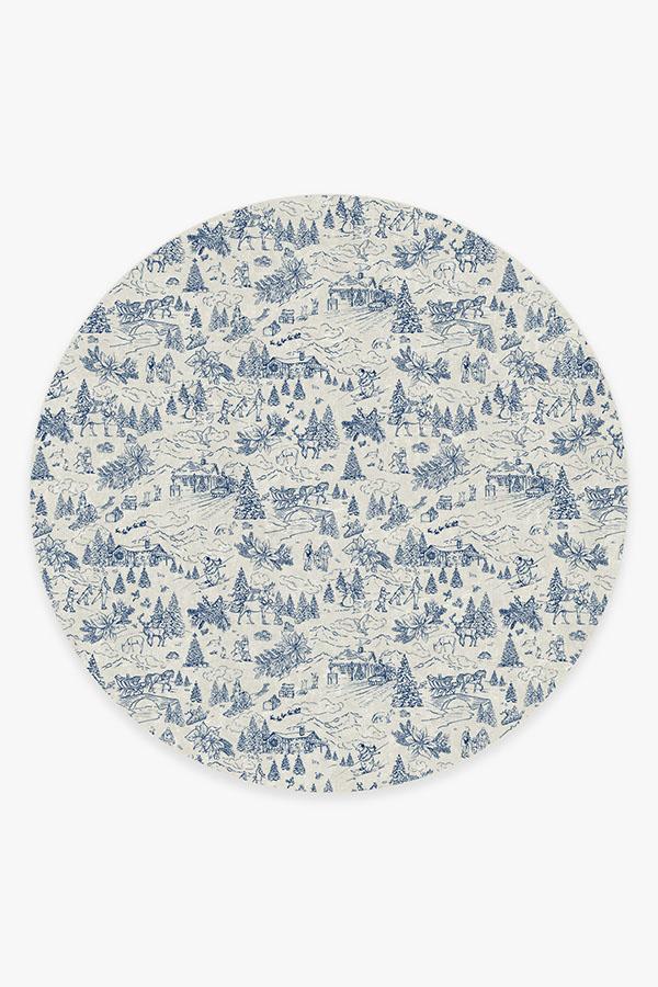 Winter Toile Blue Flatwoven Rug