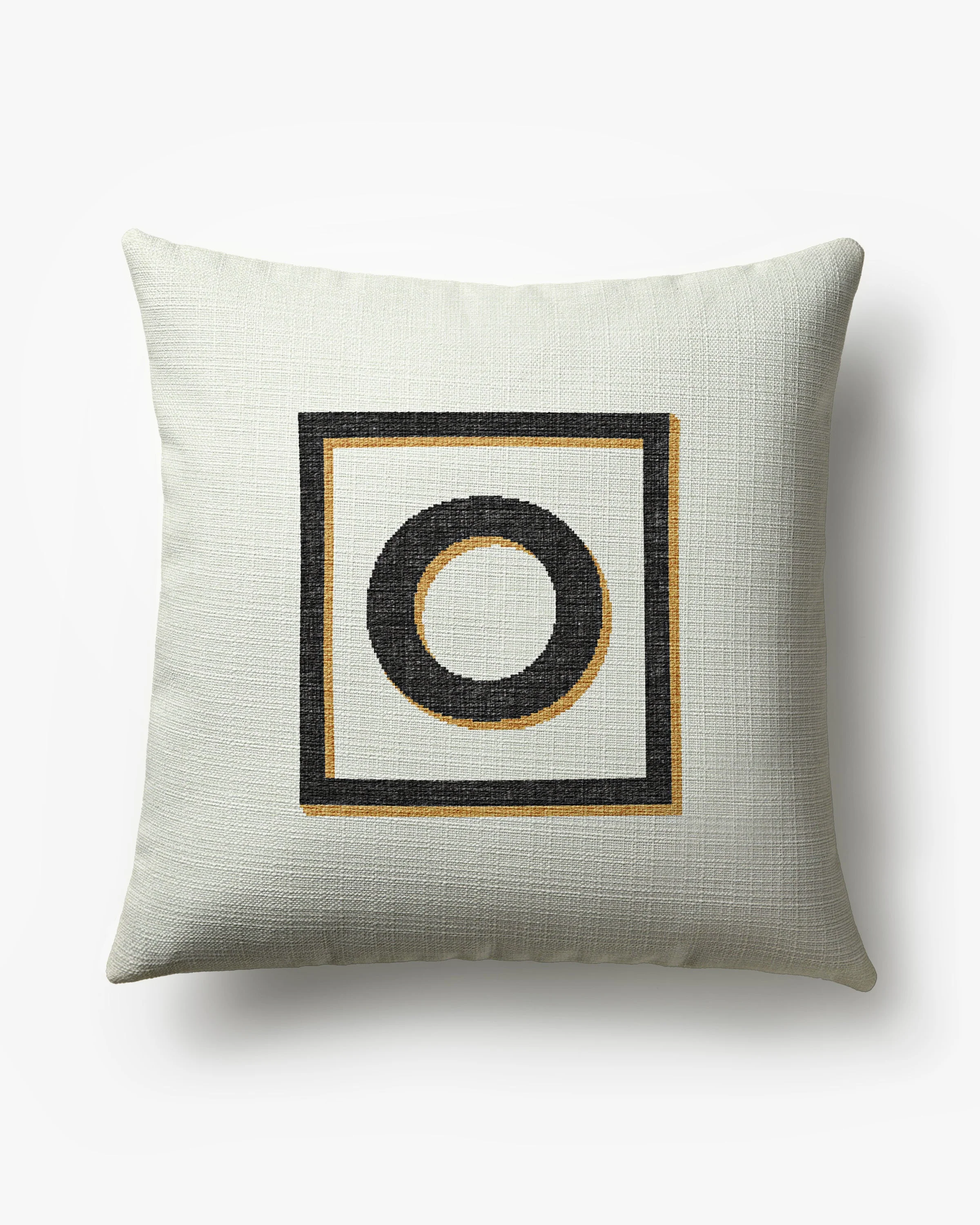 Classic Monogram Ivory Woven Throw Pillow, 20x20 by Jonathan Adler