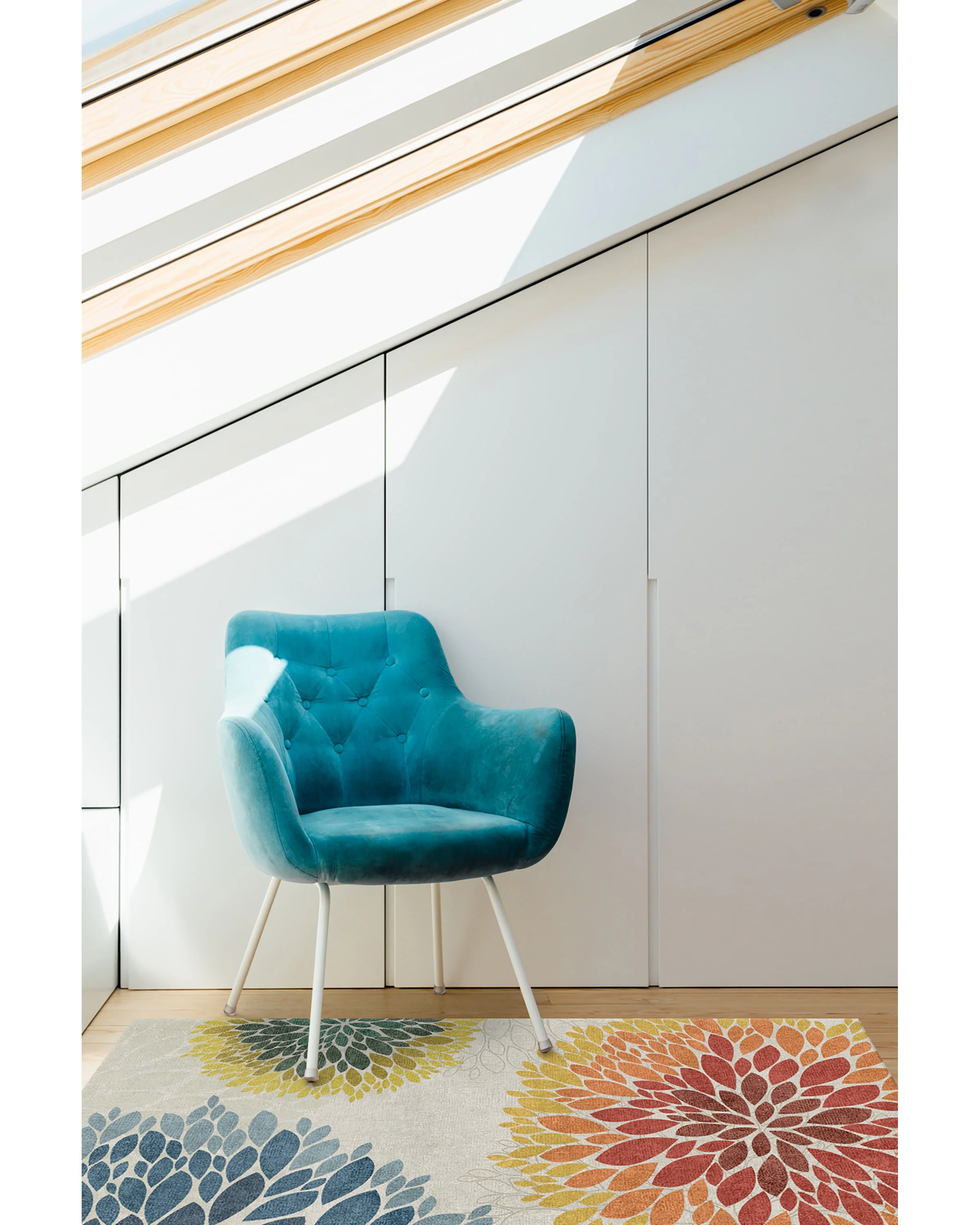 Floral Medallion Multicolor Flatwoven Rug