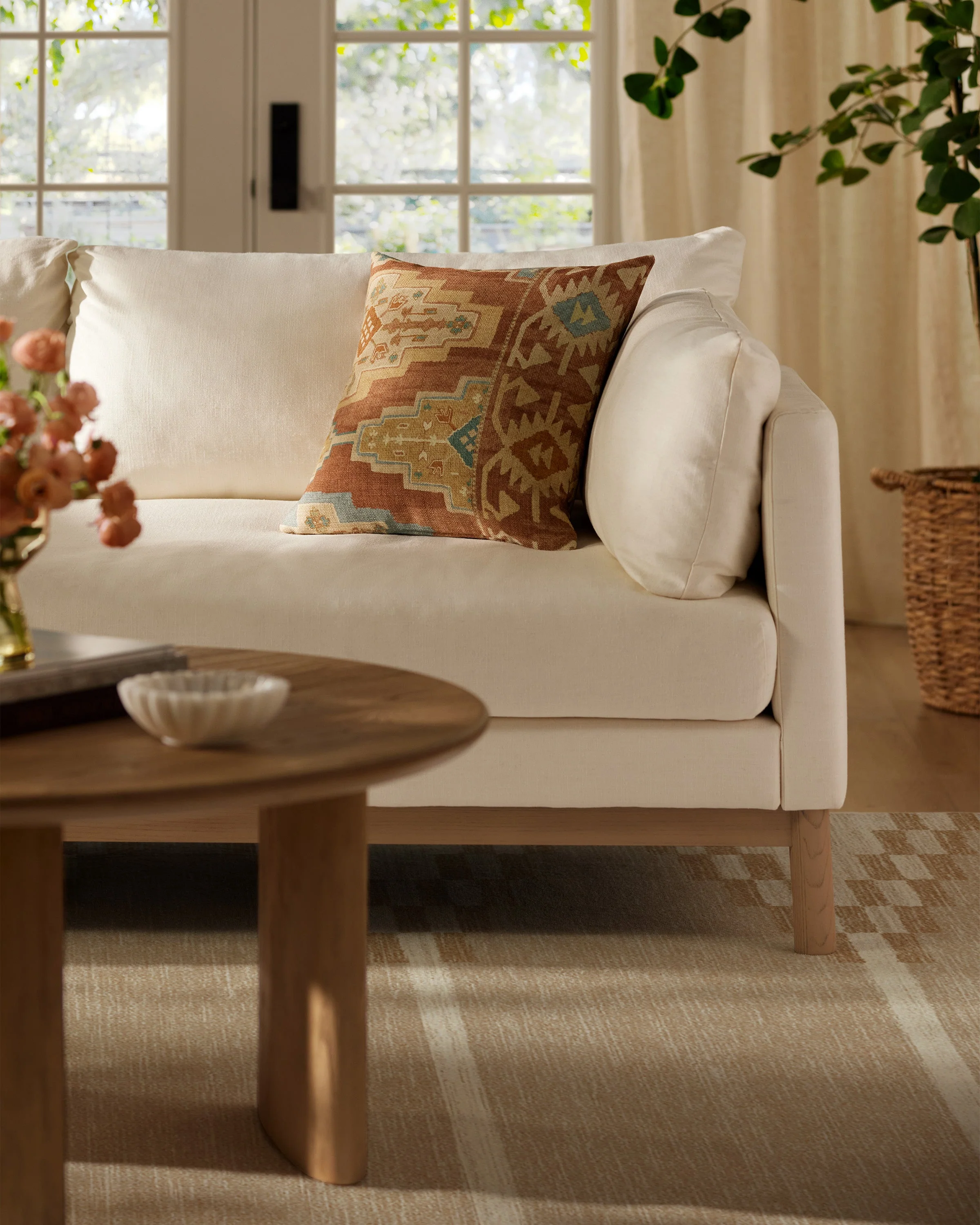 Elena Terracotta Woven Throw Pillow